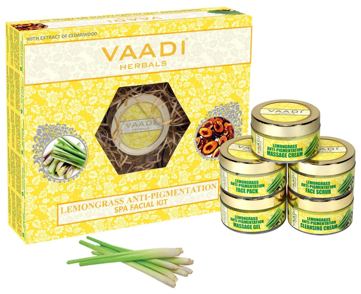 Vaadi Herbals Lemongrass Anti Pigmentation Spa Facial Kit With Cedarwood Extract, 270G – view 2