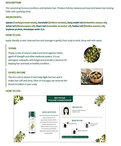 Biotique Bio Thyme Volume Conditioner for Fine and Thinning Hair – view 6