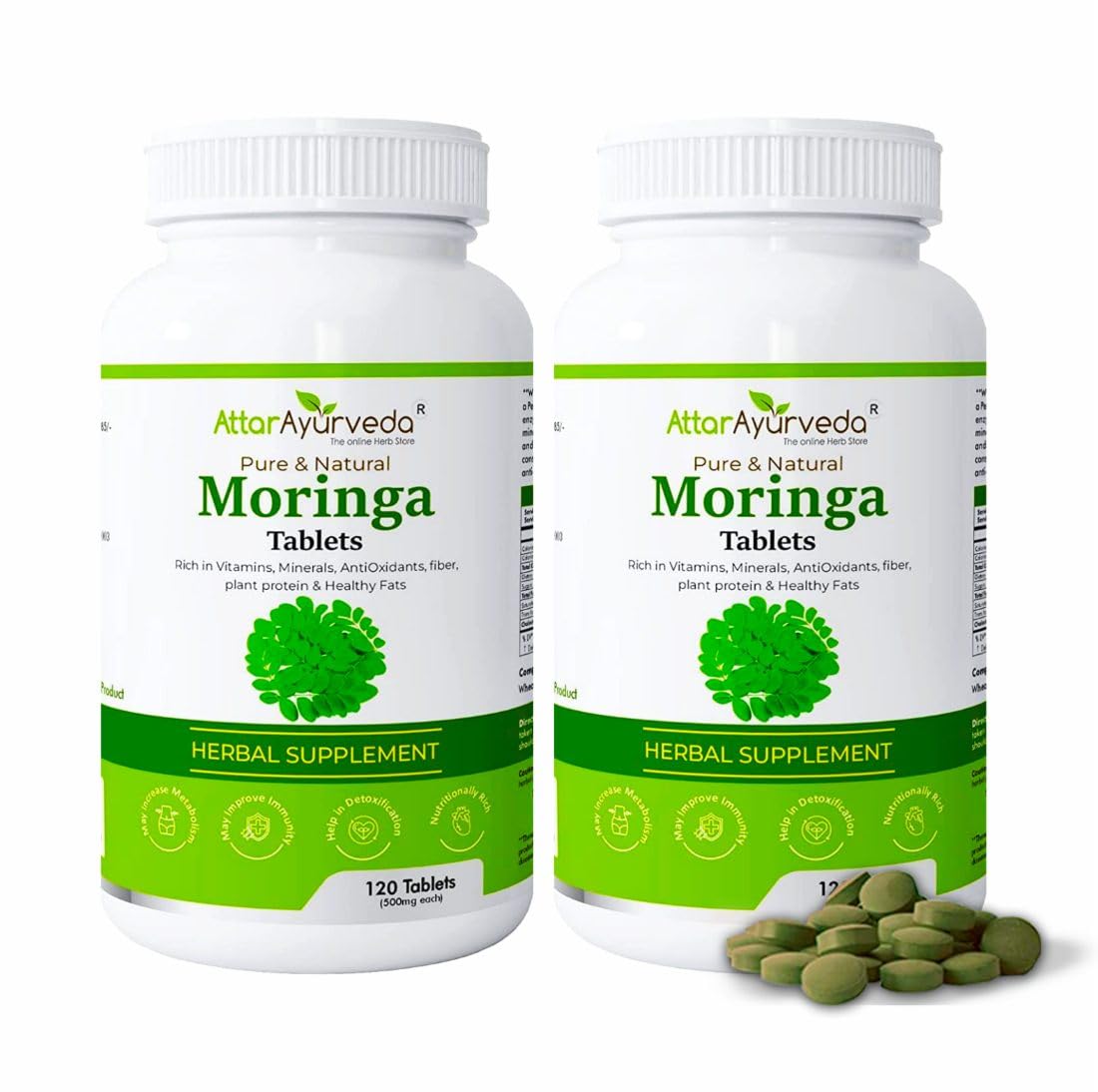 Attar Ayurveda drumstick leaf tablets bottle pack with 240 tablets