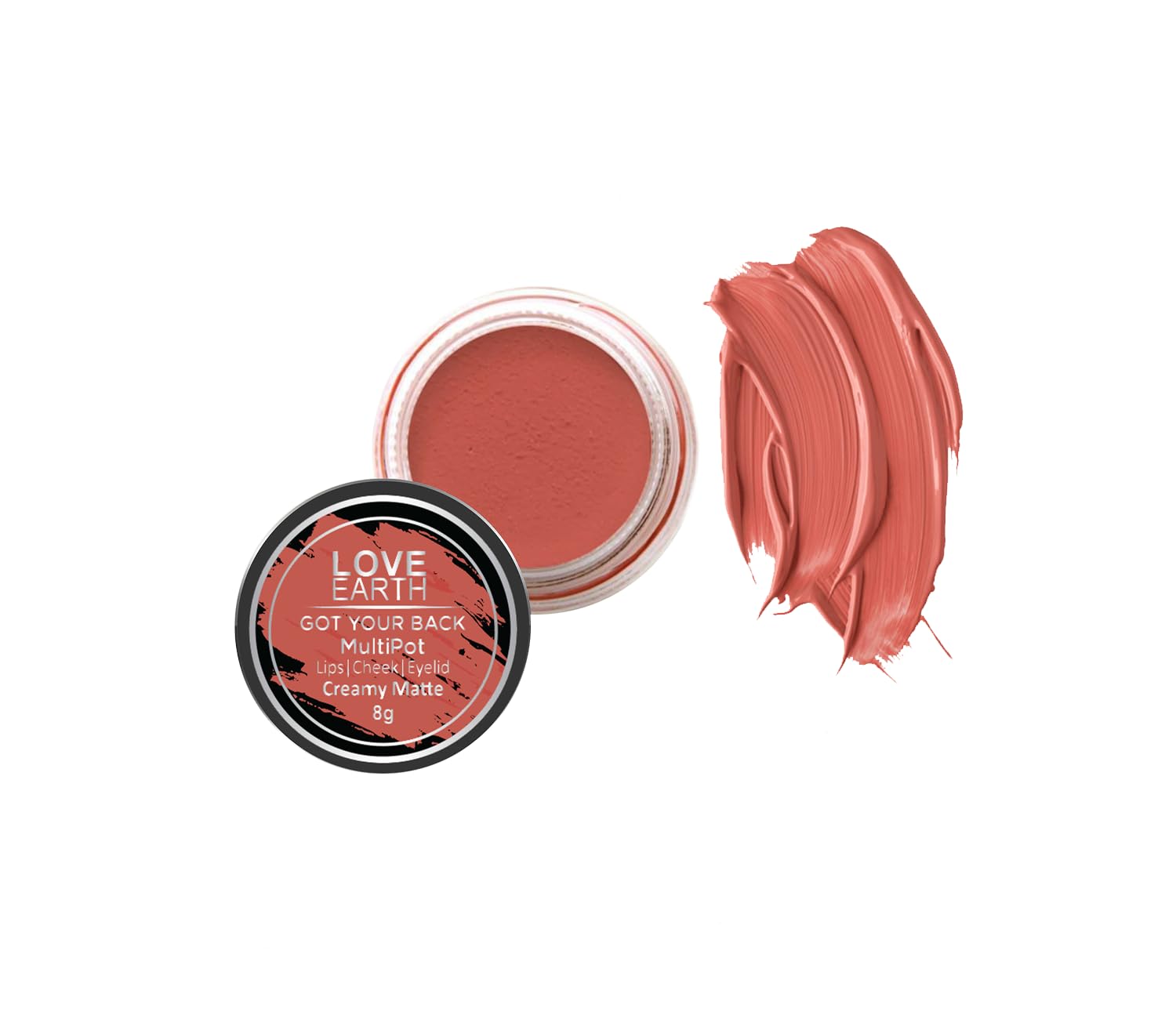 Coral Love Earth multipot cream tint for lips cheeks and lids