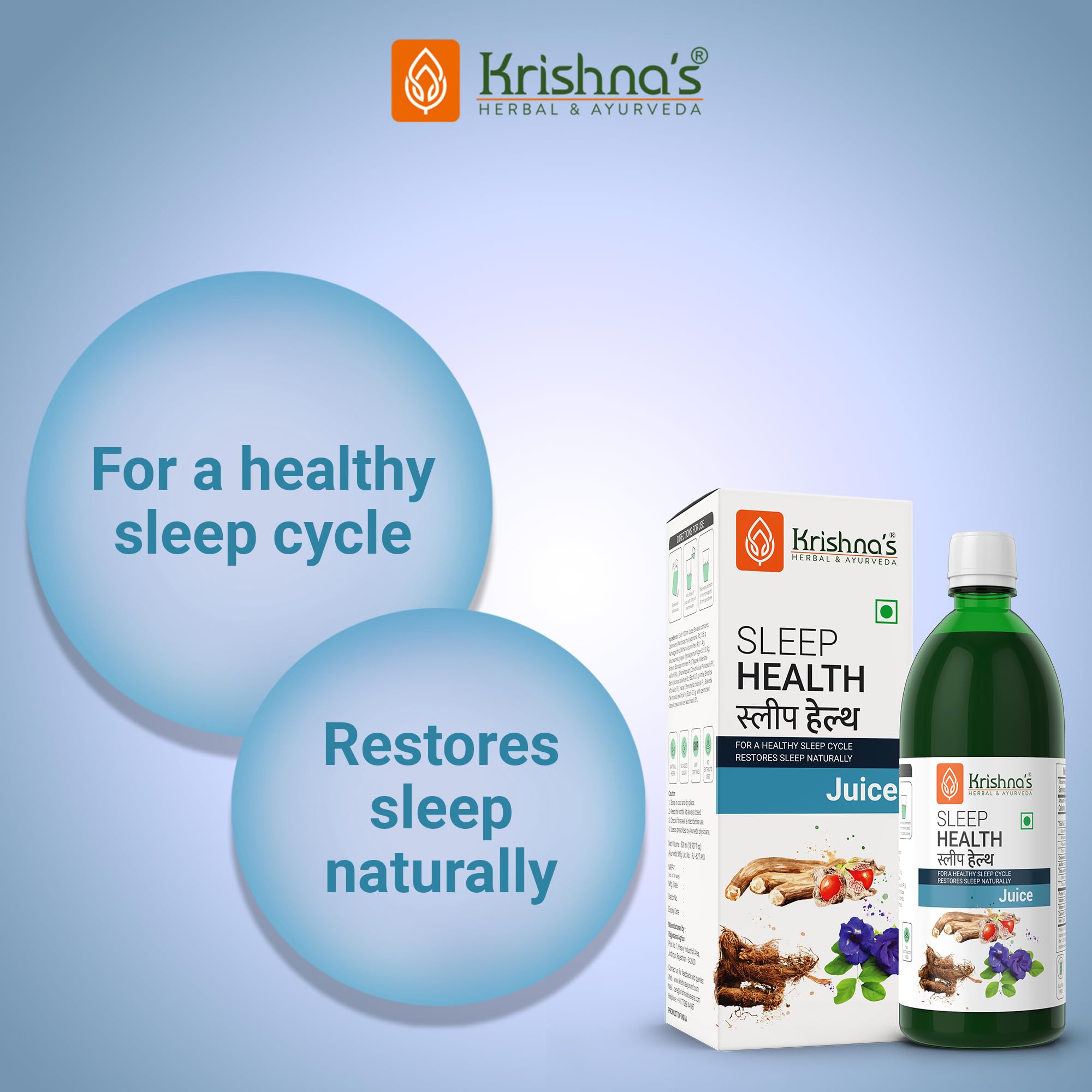 KRISHNA'S HERBAL & AYURVEDA Sleep Health Juice 1000 ml – view 2