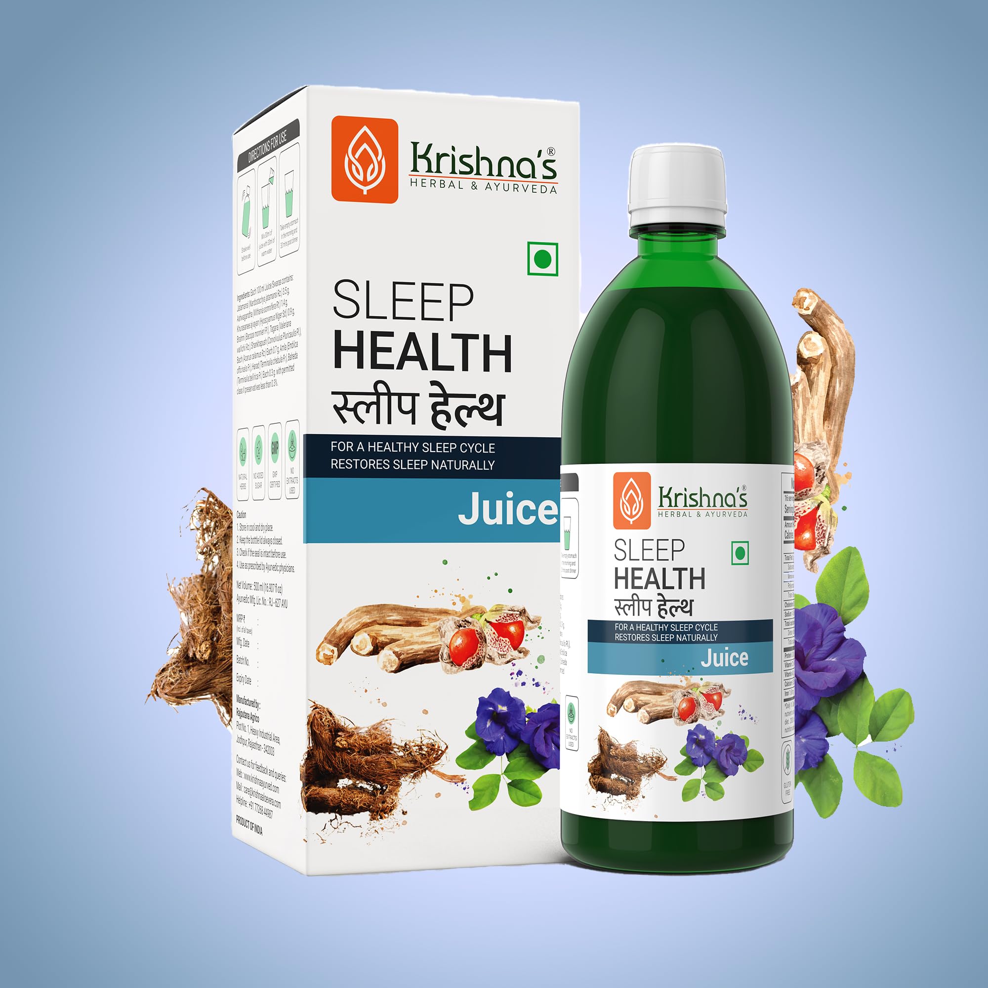 KRISHNA'S HERBAL & AYURVEDA Sleep Health Juice 1000 ml – view 6