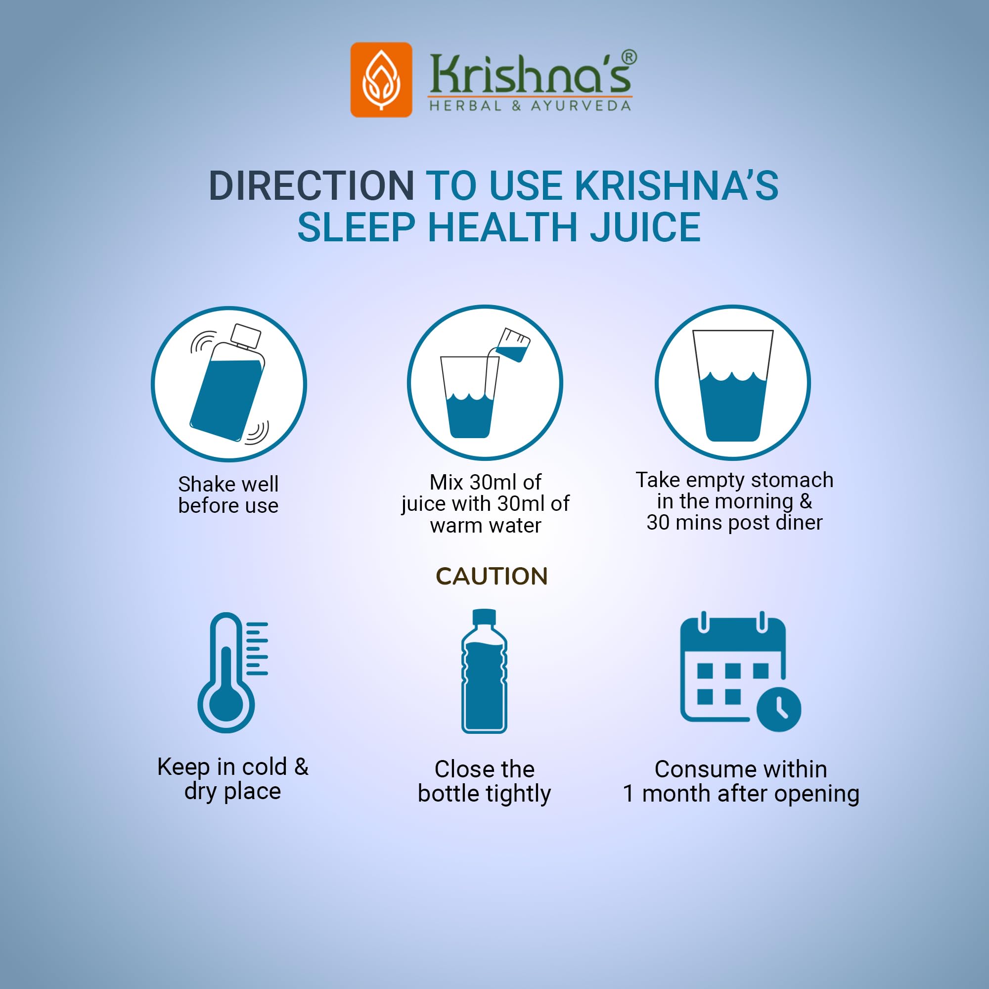 KRISHNA'S HERBAL & AYURVEDA Sleep Health Juice 1000 ml – view 7