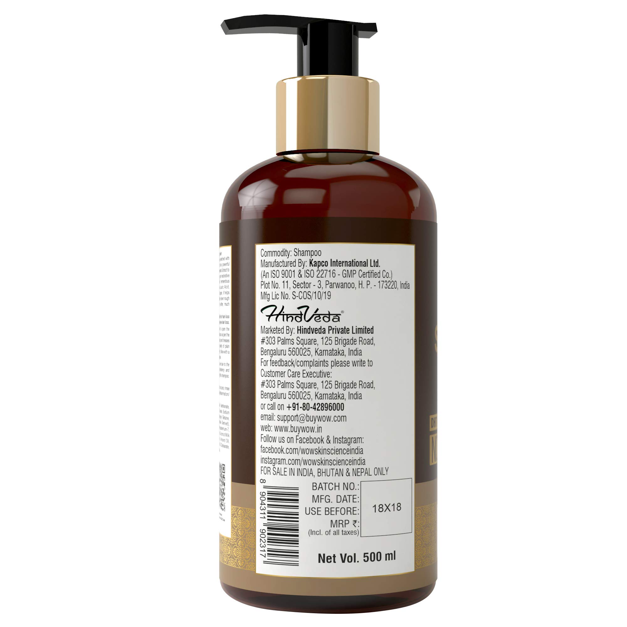 WOW Skin Science Coconut Milk No Parabens, Sulphate, Silicone, Salt & Color Shampoo, 500mL – view 3