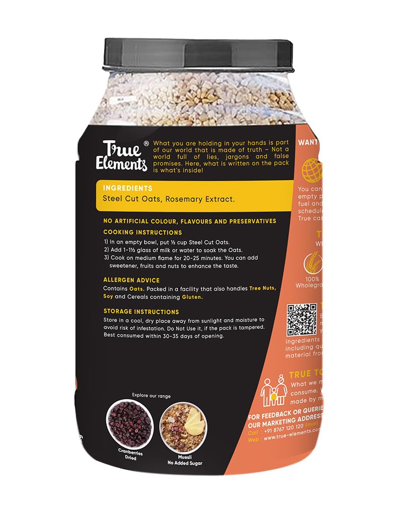 True Elements Steel Cut Oats 2kg - 40 Servings family pack – view 2