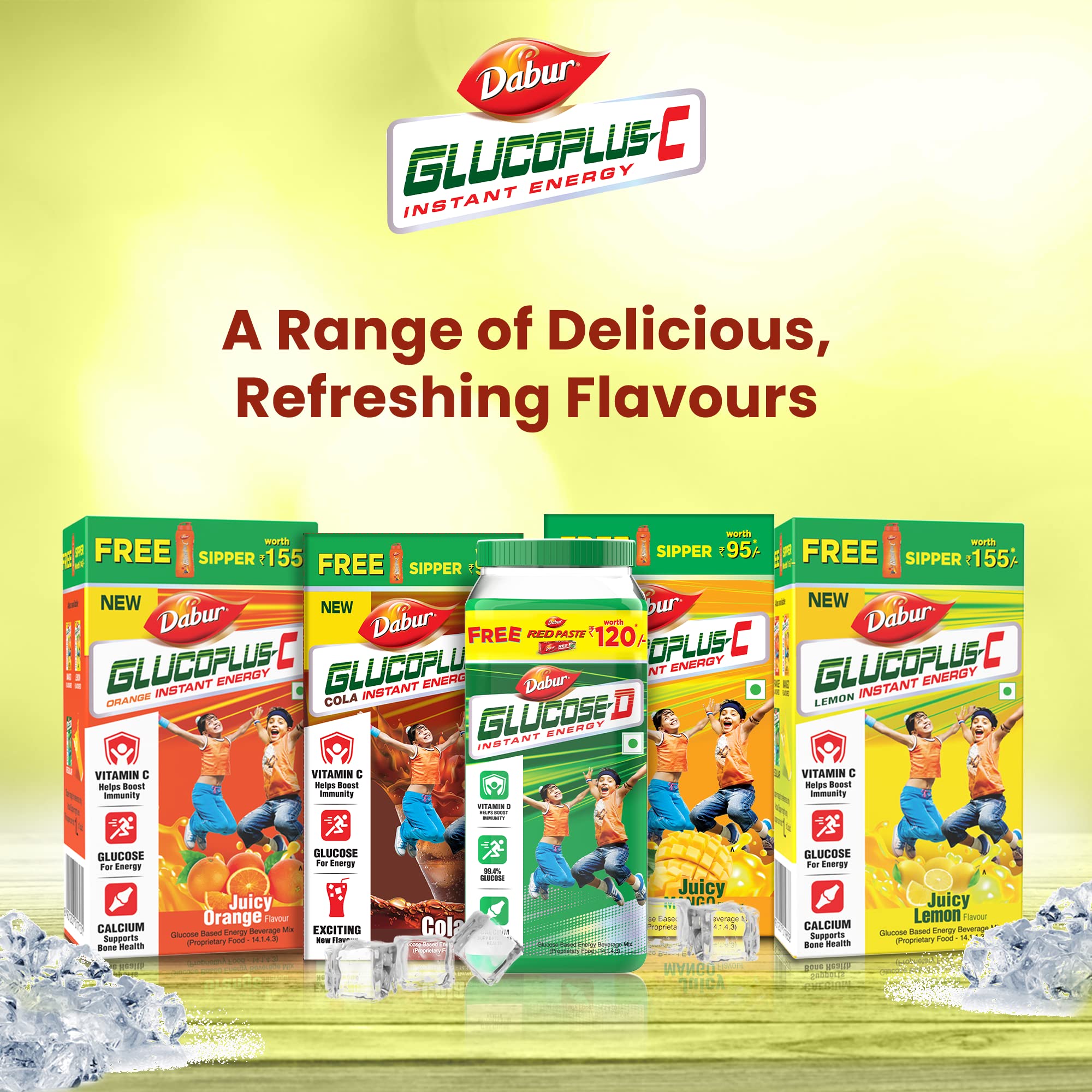 DABUR Glucoplus C Instant Energy Glucose Juicy & Tasty Lemon Flavour 1 Kg Glucose Replenishes Energy 25% More Glucose In Every Sip Vitamin C Helps Boosts Immunity Calcium Supports Bone Health – view 7
