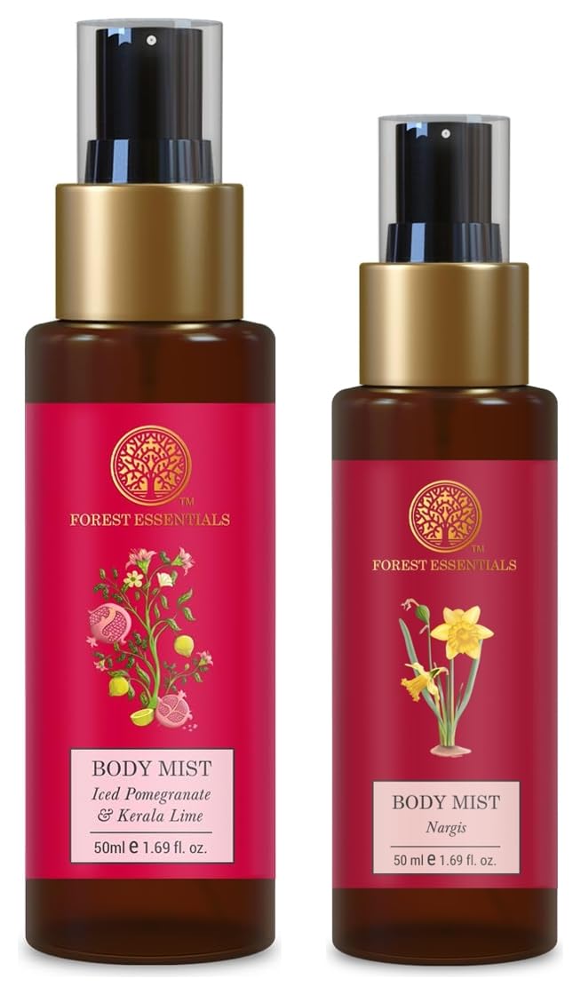 Two Forest Essentials 50 ml travel-size body mists in one combo