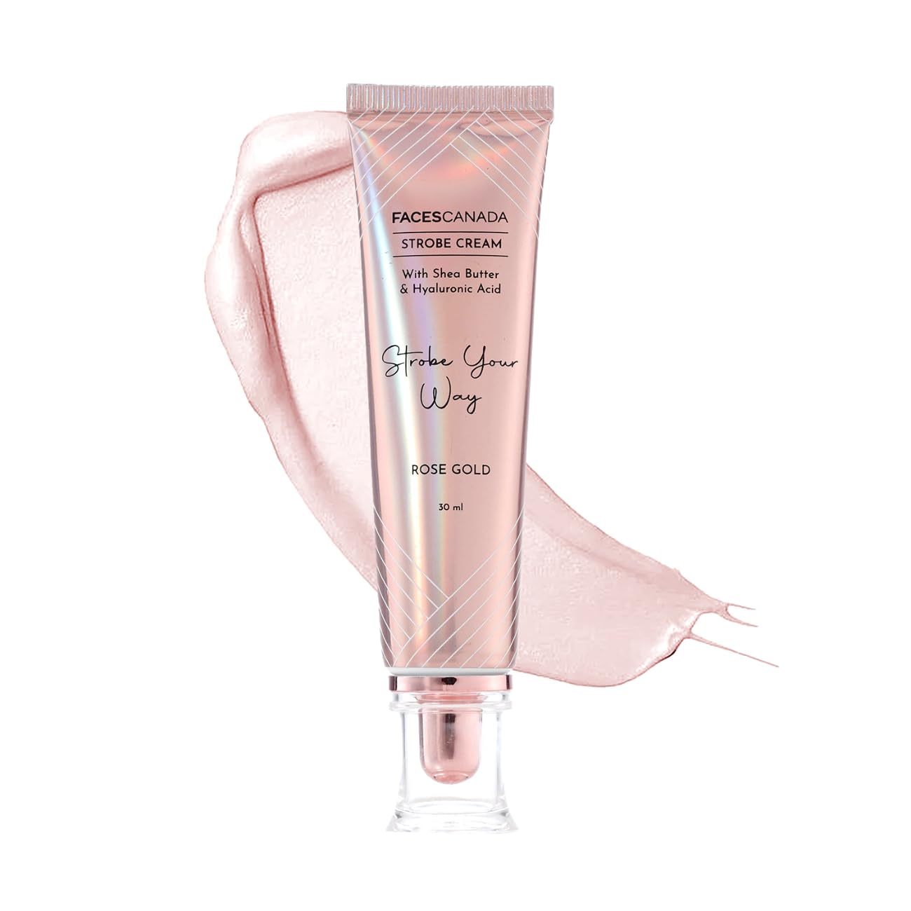Rose Gold FACESCANADA strobe cream for glowing dewy skin finish