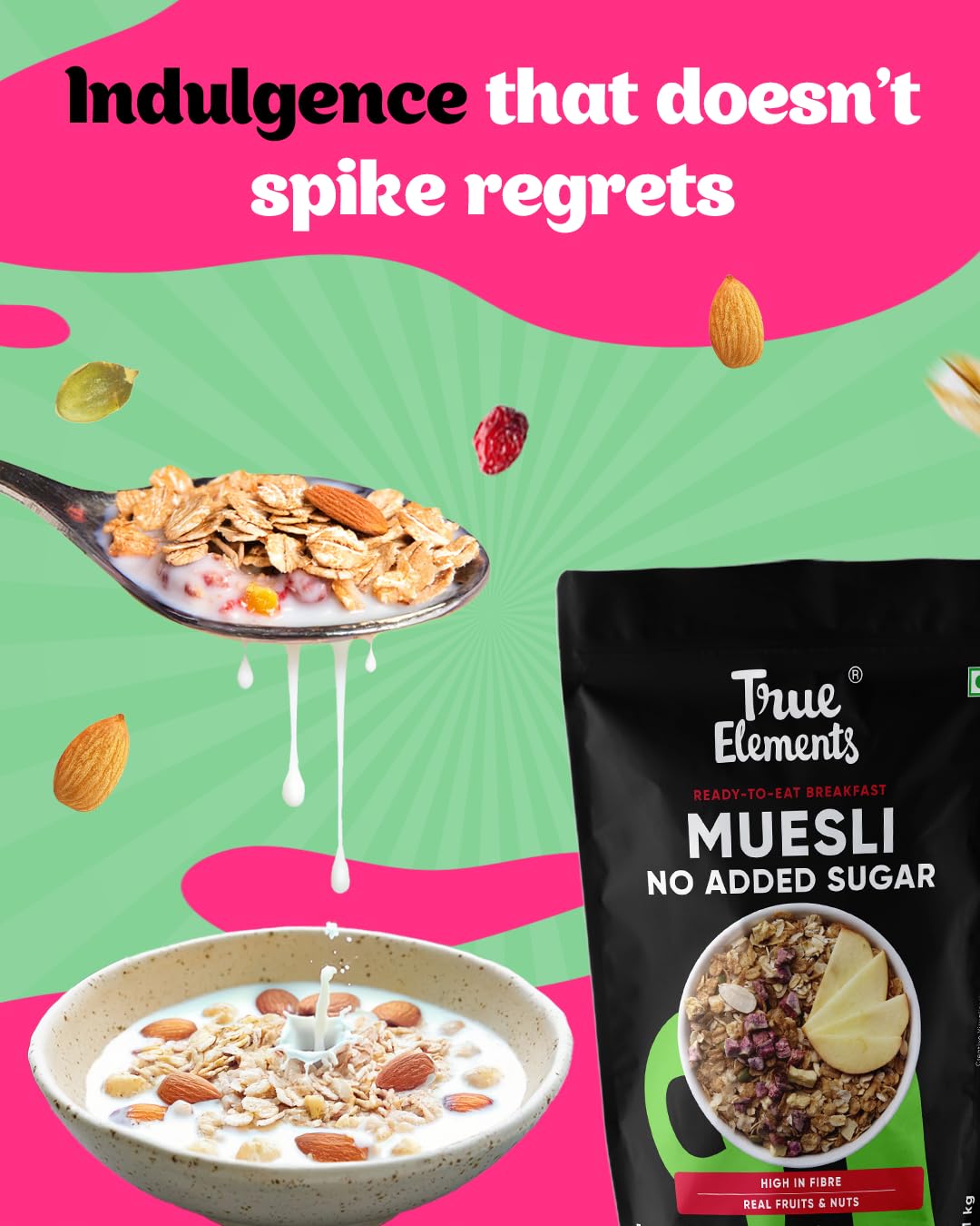 True Elements Muesli No Added Sugar 400gm – view 7