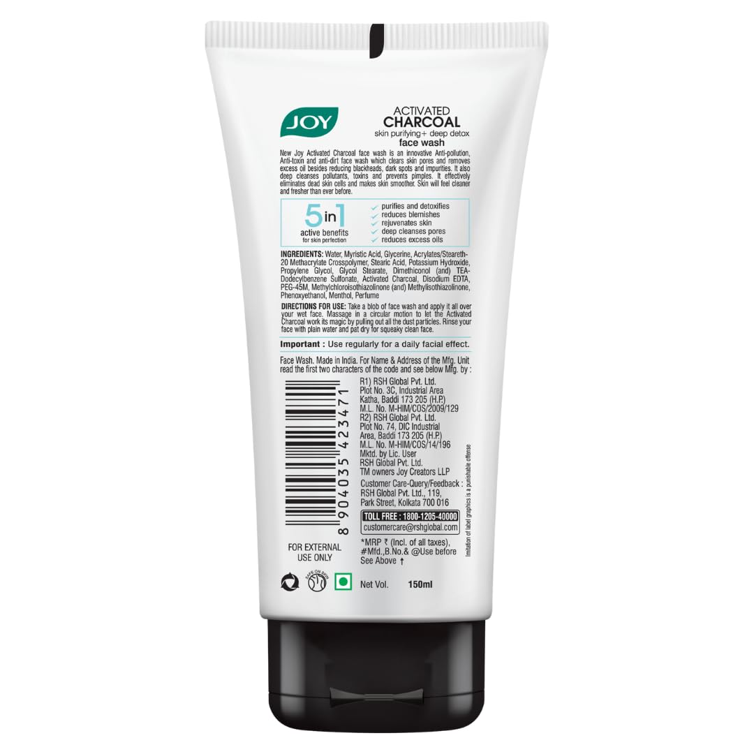 Joy Activated Charcoal Face Wash for Oily Skin 150ml x 2 – view 8