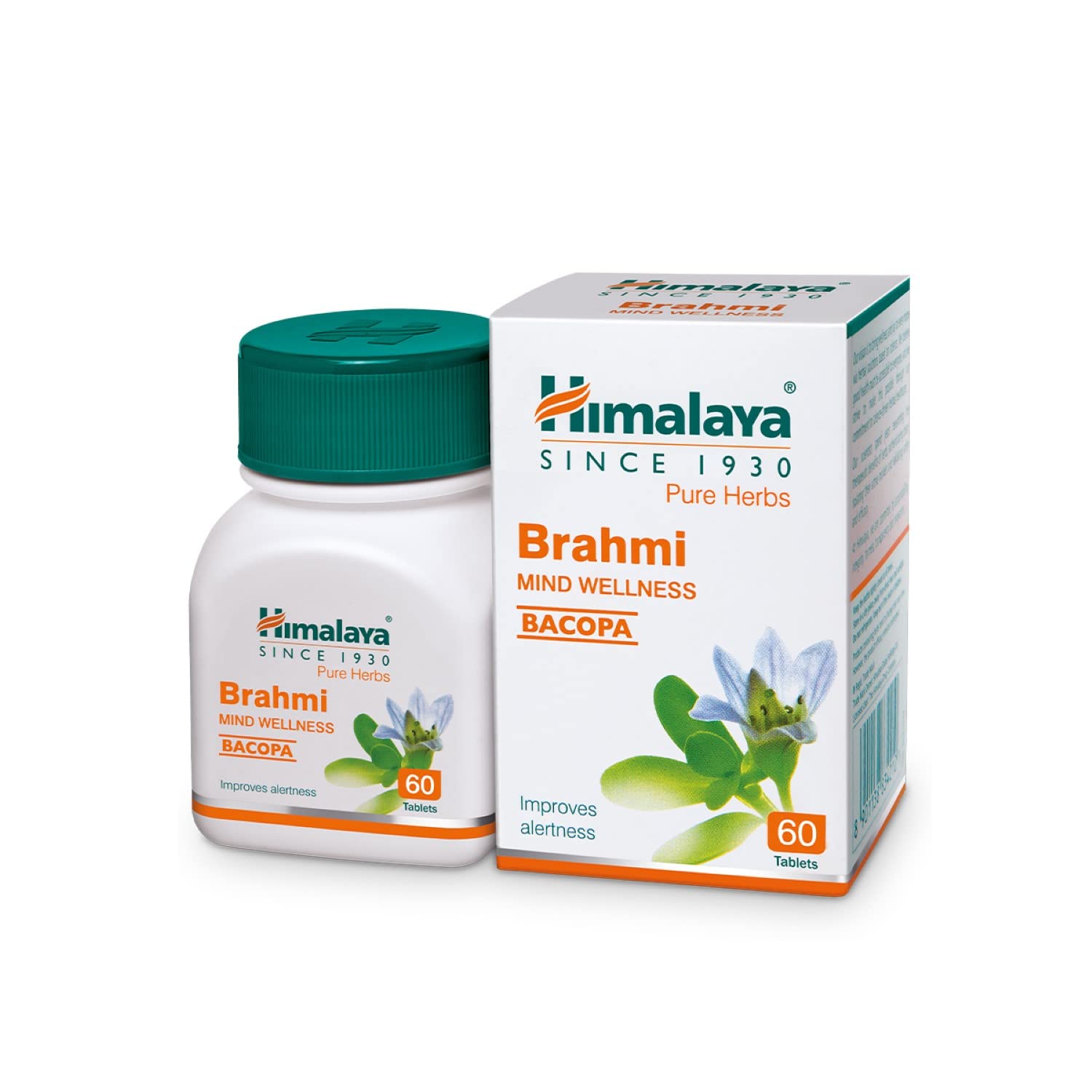 Bottle of Himalaya Brahmi tablets for calm, clarity, and alertness