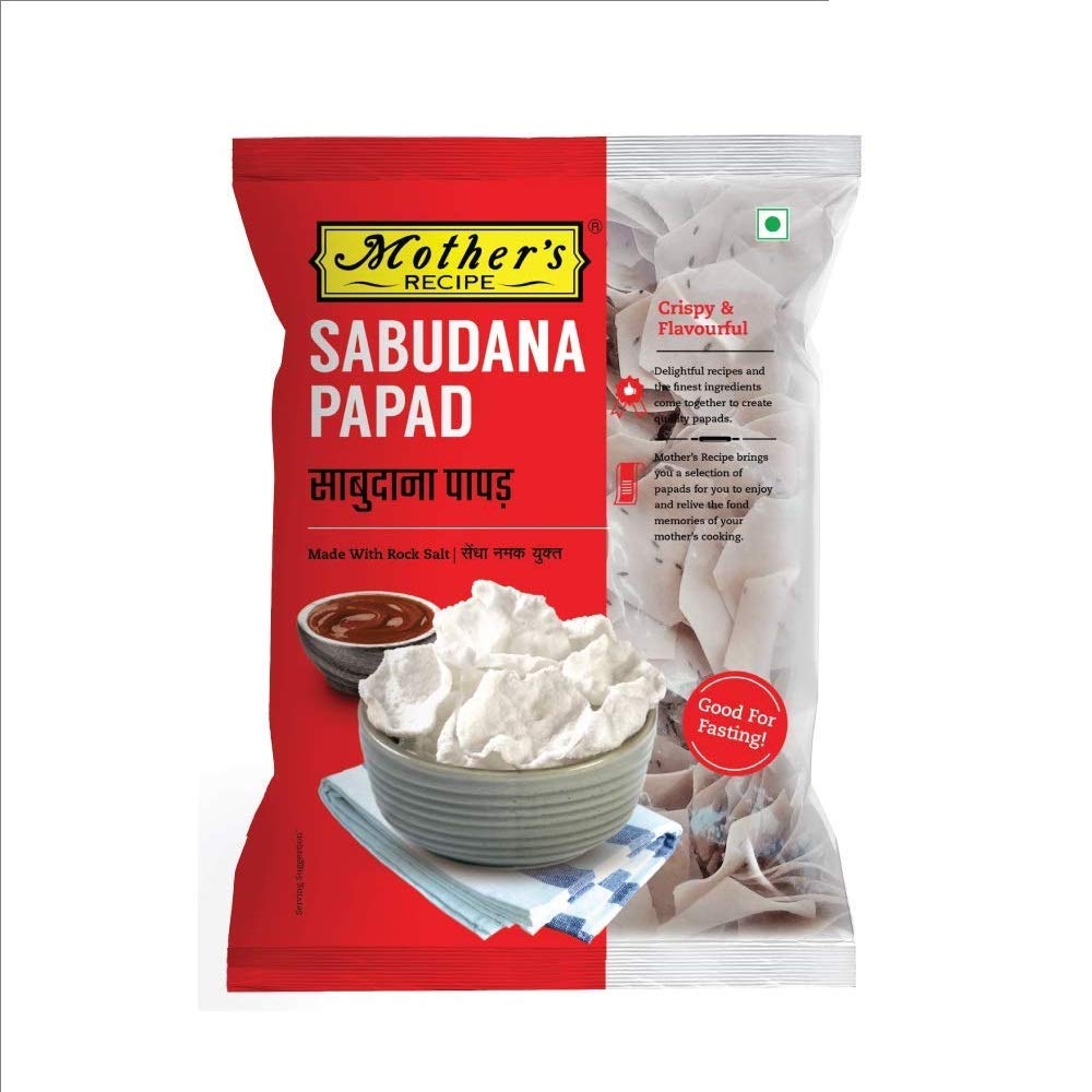 Pack shot of Mother's Recipe Sabudana Papad 70 g bag