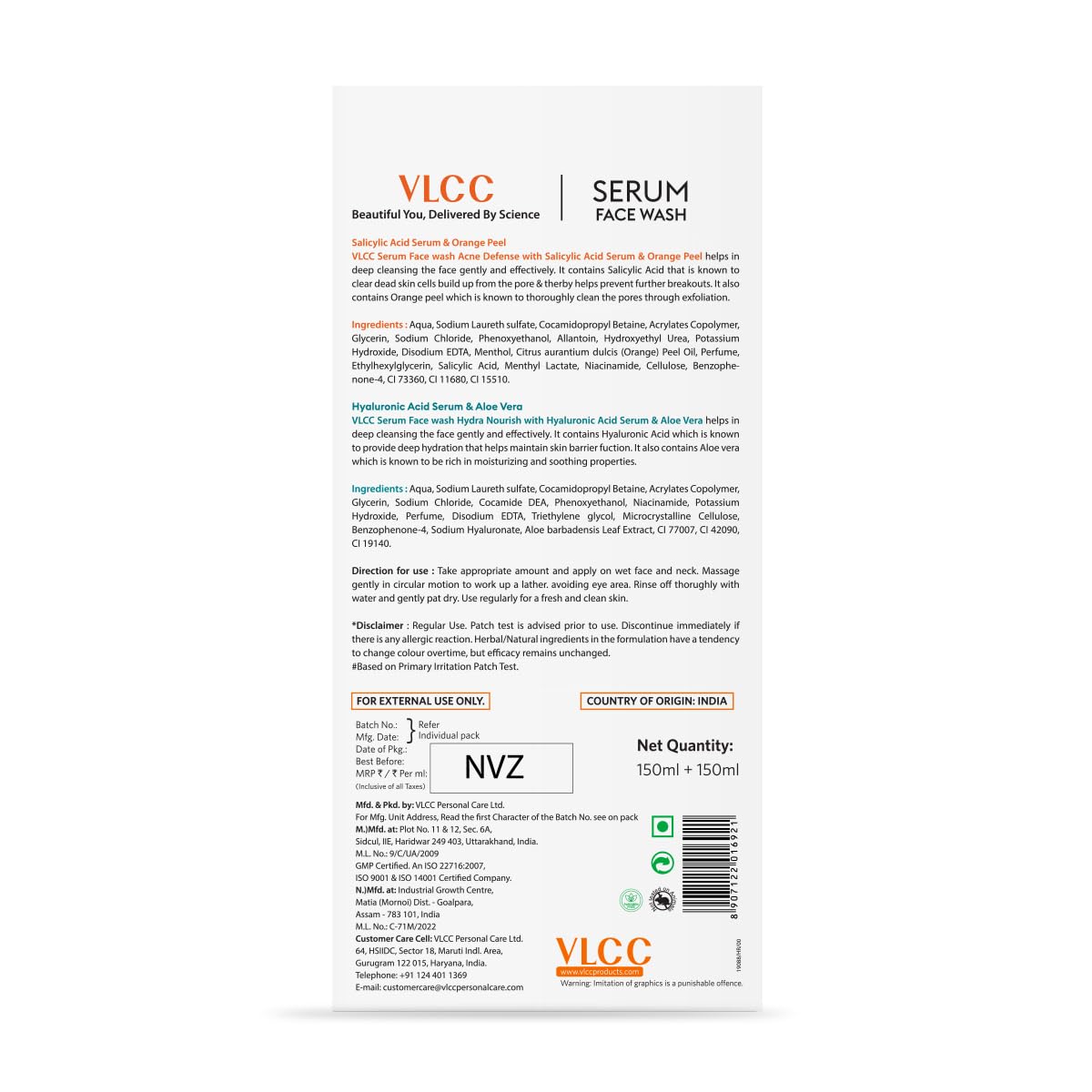 VLCC Salicylic Acid & Orange Peel Serum Facewash - 150 ml for Deep Pore Cleansing for AM – view 9