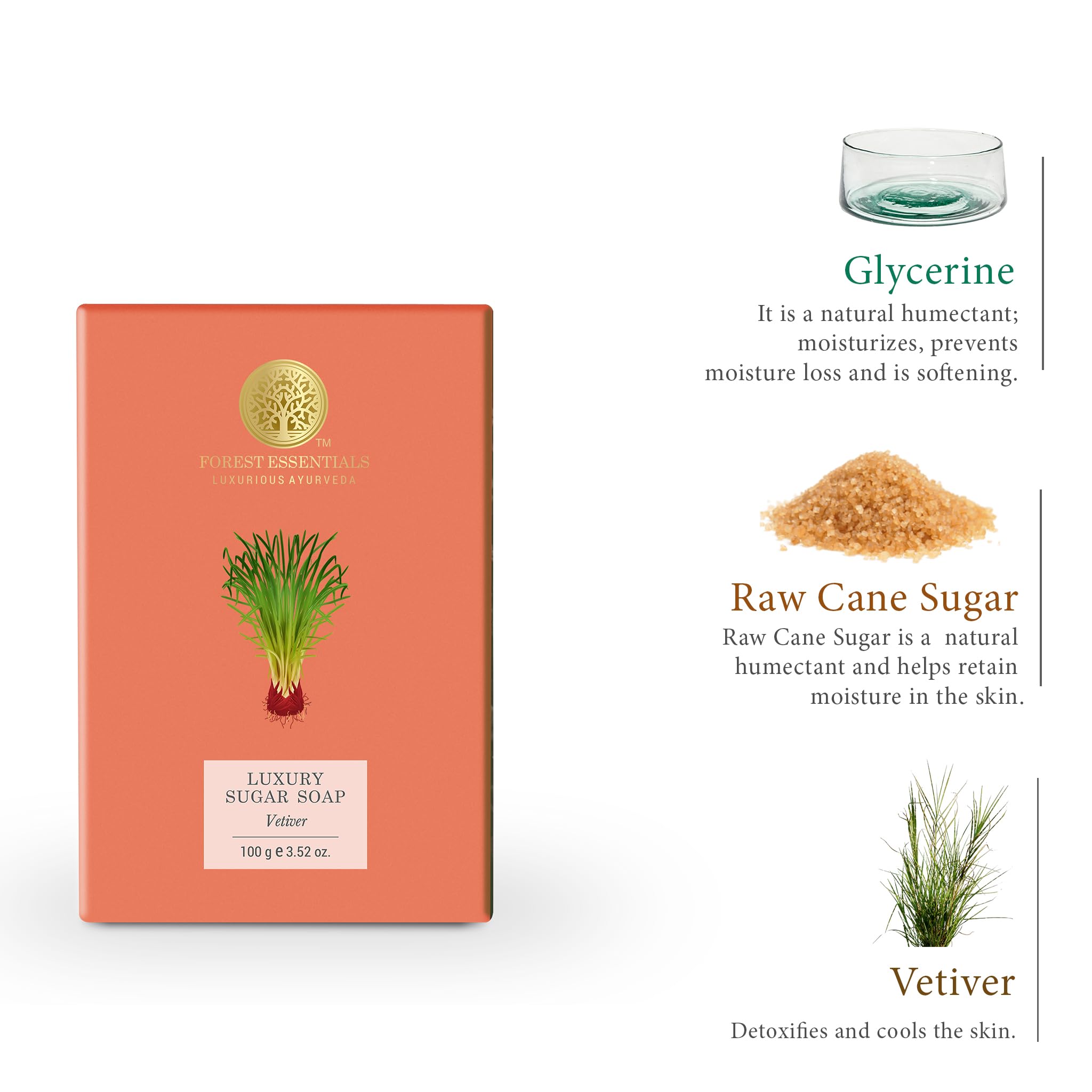 Forest Essentials Luxury Sugar Soap Sandalwood & Forest Essentials Luxury Sugar Soap Vetiver Combo – view 7