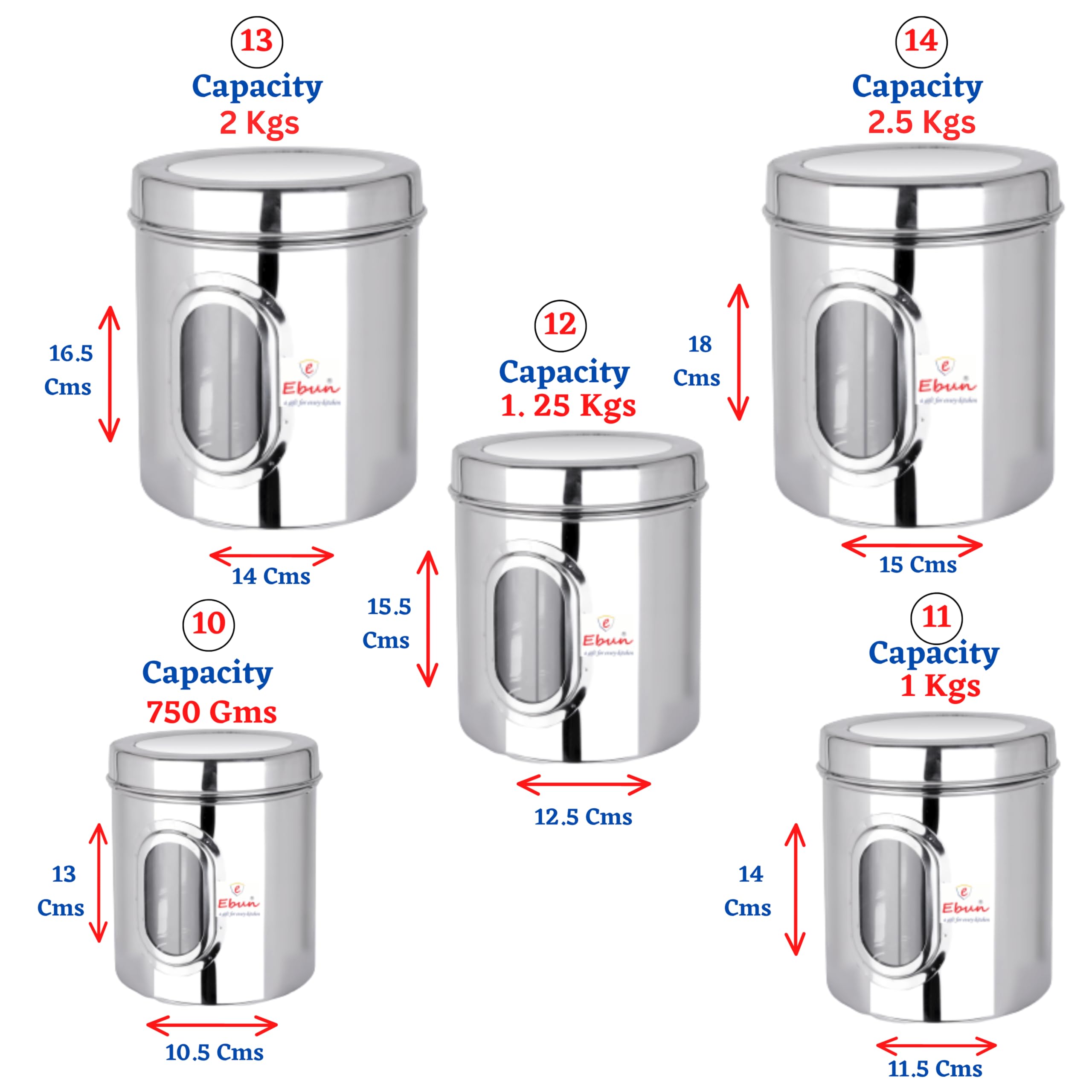 Ebun Heavy Gauge See Through Stainless Steel Containers for Kitchen – view 4