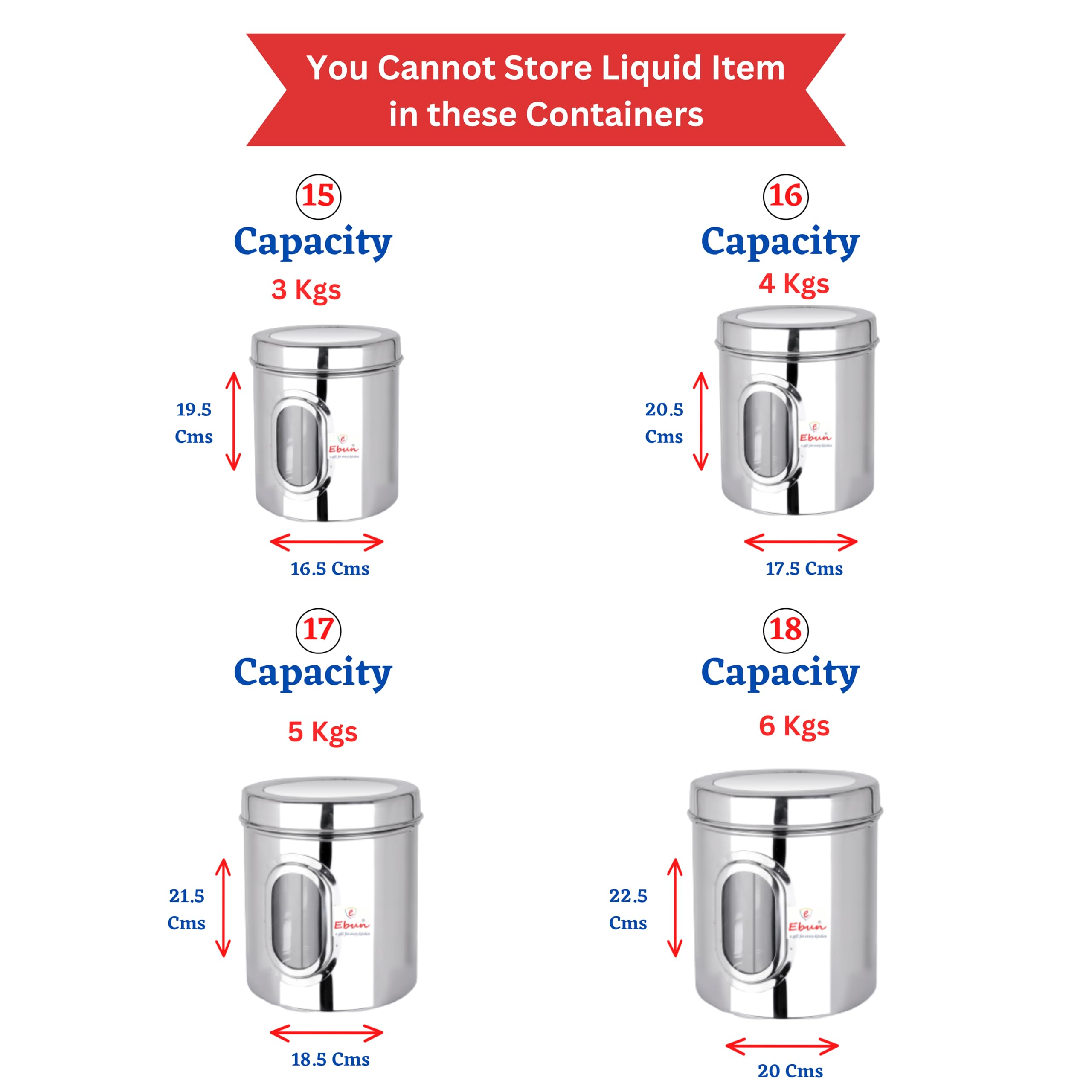 Ebun Heavy Gauge See Through Stainless Steel Containers for Kitchen – view 5