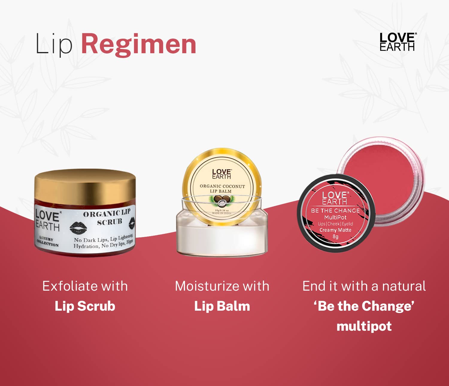 Love Earth Lip Tint & Cheek Tint Multipot-Be The Change With Richness Of Jojoba Oil And Vitamin E For Lips, Eyelids & Cheeks, Matte Finish - Rose Pink – view 6