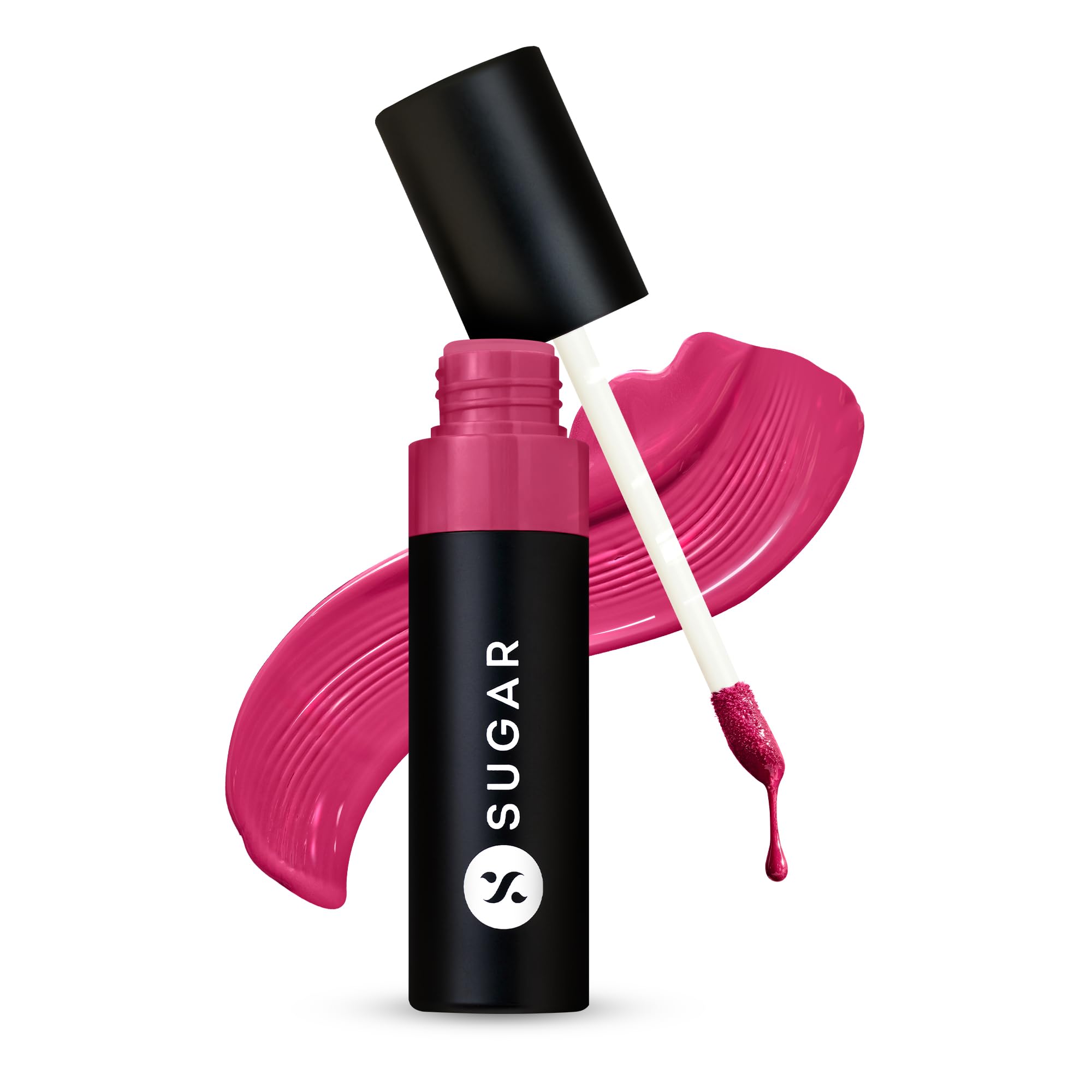 Transferproof glossy liquid lipstick tube in shade 08 Pink Pinot