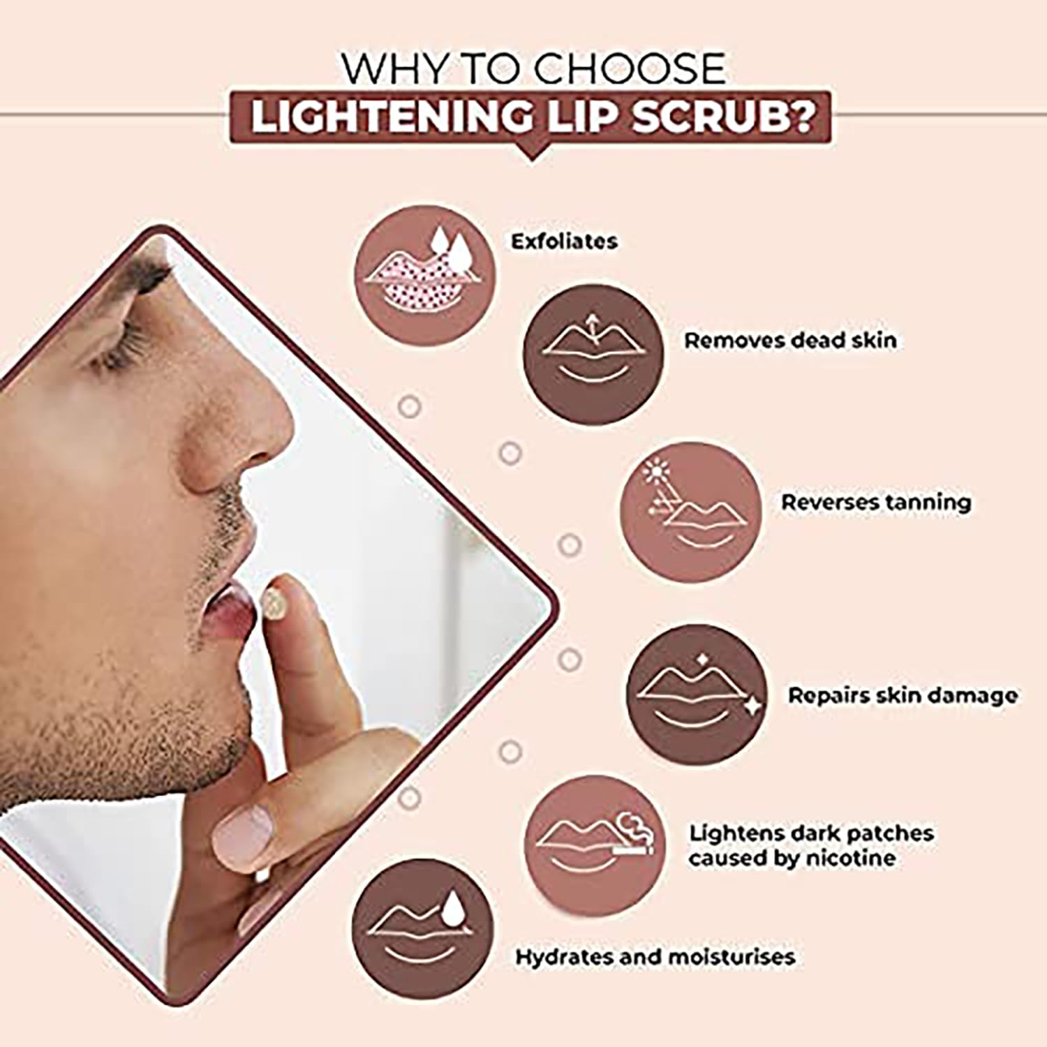 The Man Company Lip Care Combo with Lip Scrub & Lip Balm for Dry & Chapped Lips – view 5