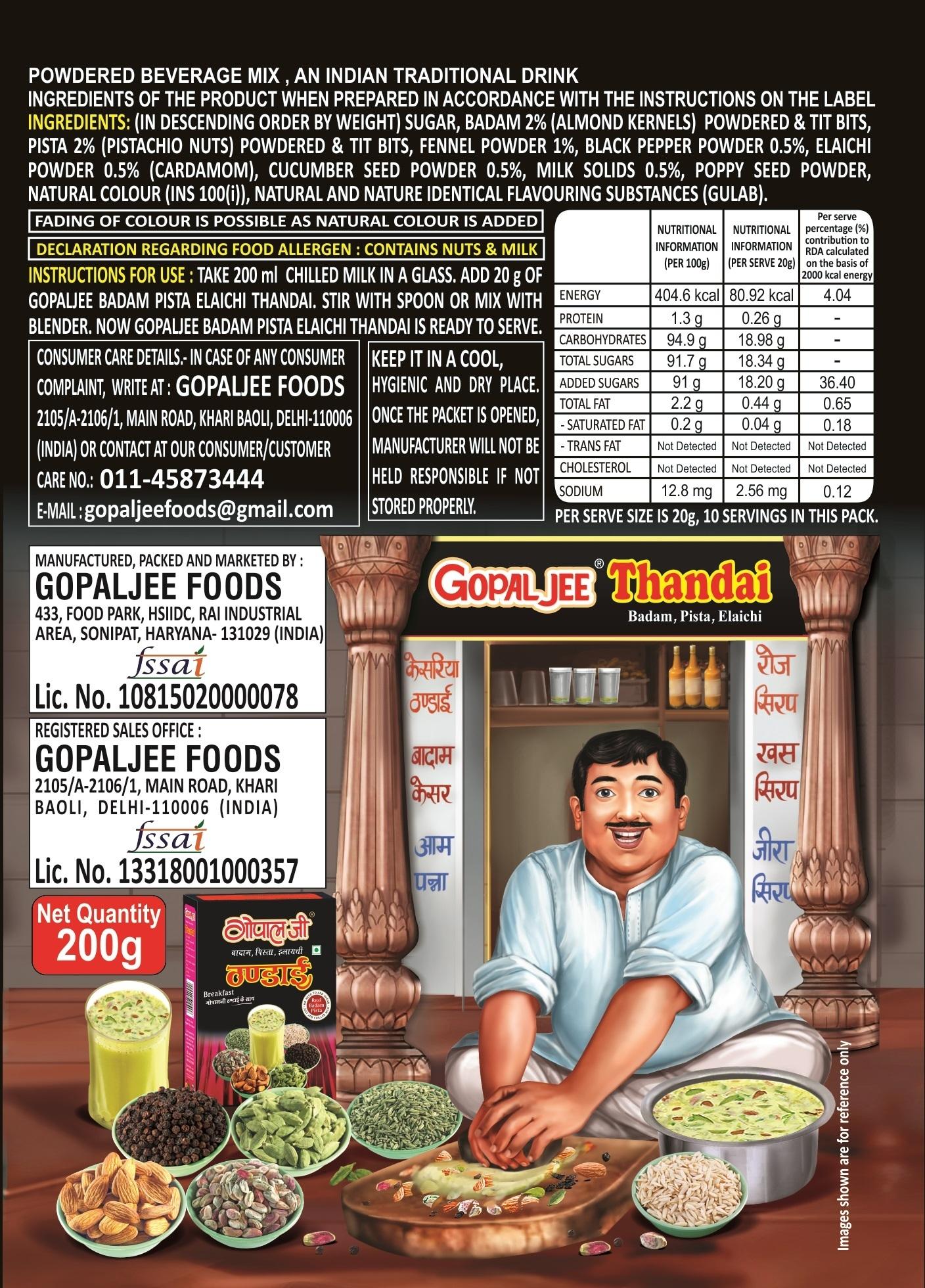 Gopaljee Thandai With Badam, Pista, Elaichi 200G (Pack Of 2) – view 2