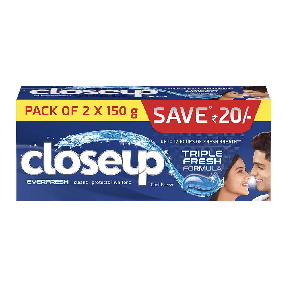 Closeup Cool Breeze mint gel toothpaste pack of two tubes