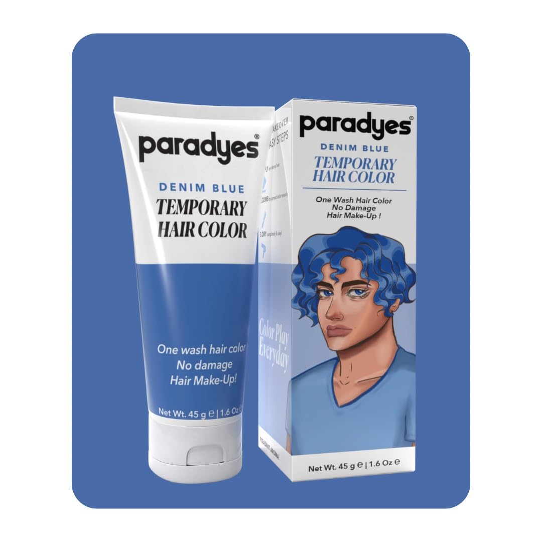 Paradyes temporary denim blue hair makeup for black hair