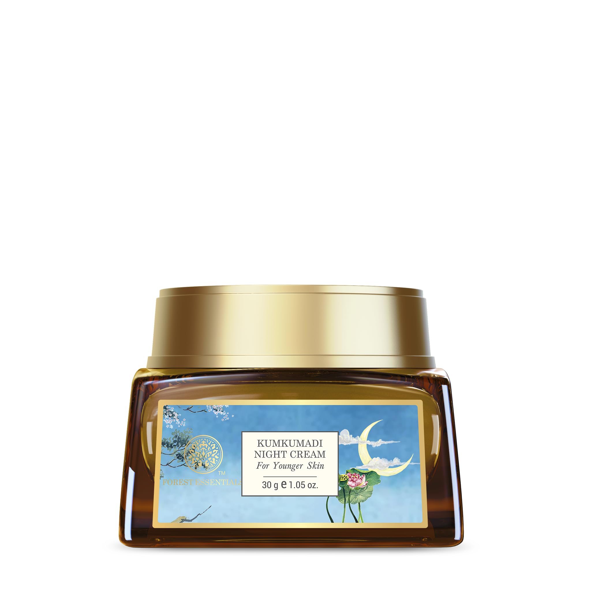 Front view of Forest Essentials Kumkumadi night cream jar 30 g