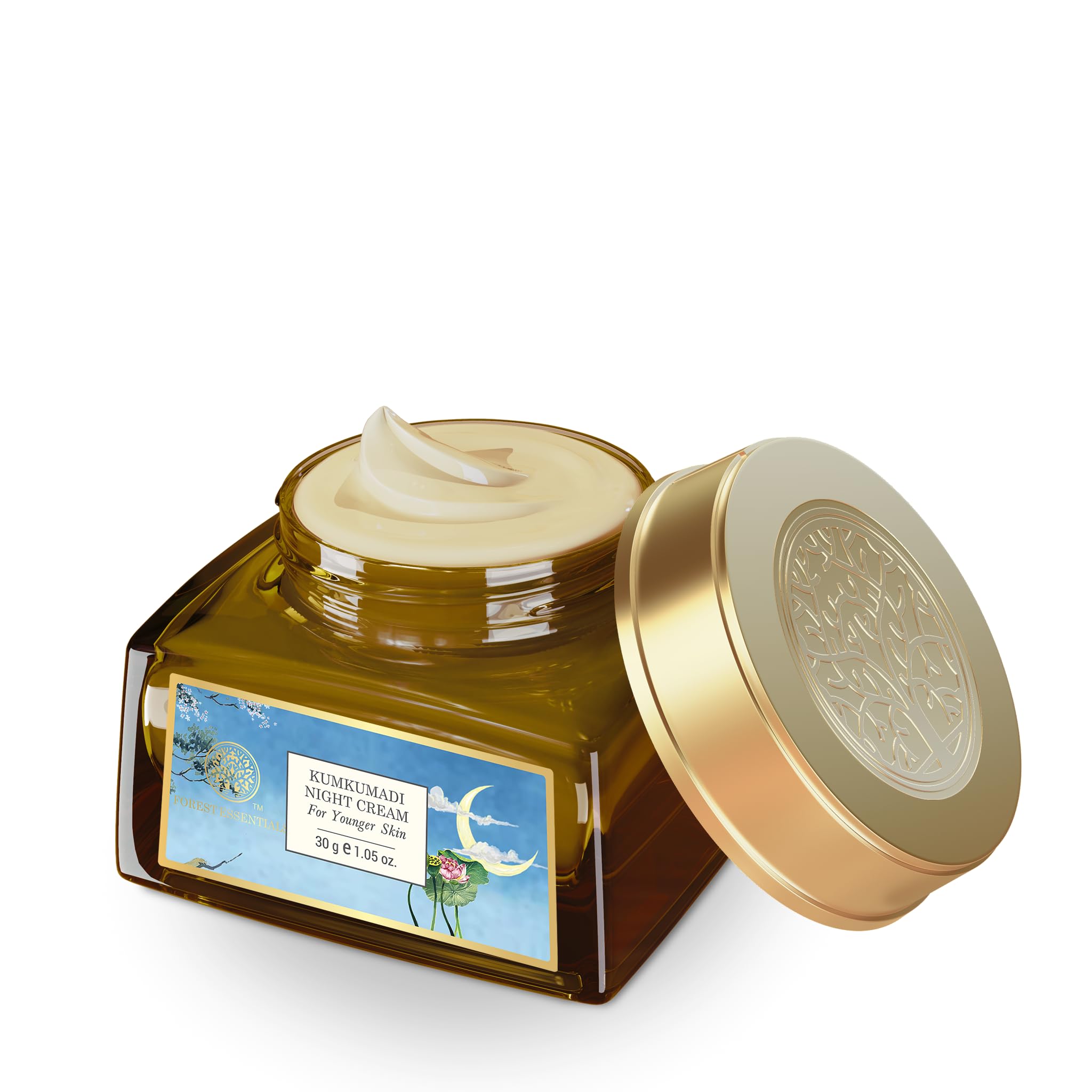 Forest Essentials Kumkumadi Night Cream, Nourishing Ayurvedic Cream, Lighten Pigmentation, Dark Spots & Blemishes Night Cream For Glowing Skin For Normal, Dry, Oily & Combination Skin For Unisex, 30g – view 3