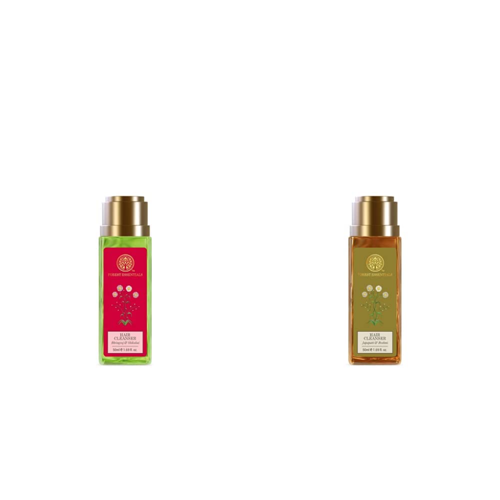Forest Essentials Bhringraj Shikakai and Japapatti Brahmi hair cleanser duo