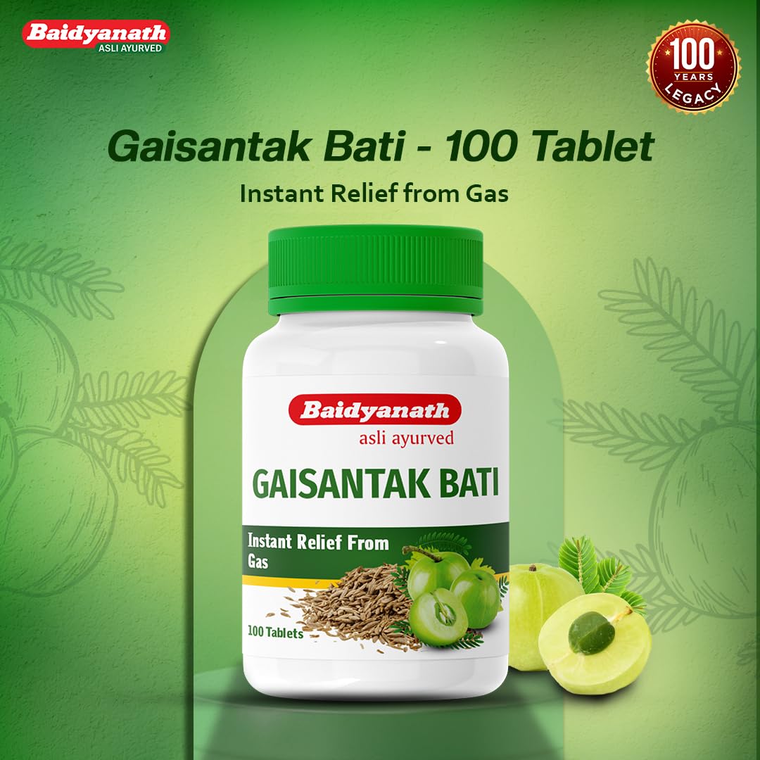 Baidyanath Gaisantak Bati - Instant Relief from Gas and Indigestion - 100 Tablets (Pack of 2) – view 4