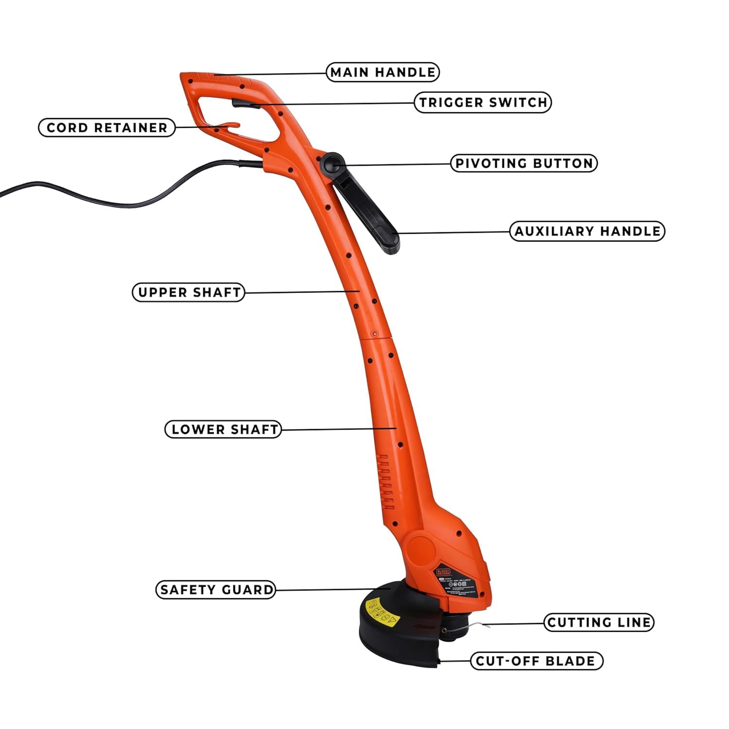 BLACK+DECKER GL350L 350W Corded String Trimmer, 12000 RPM, 23 cm (9 – view 3