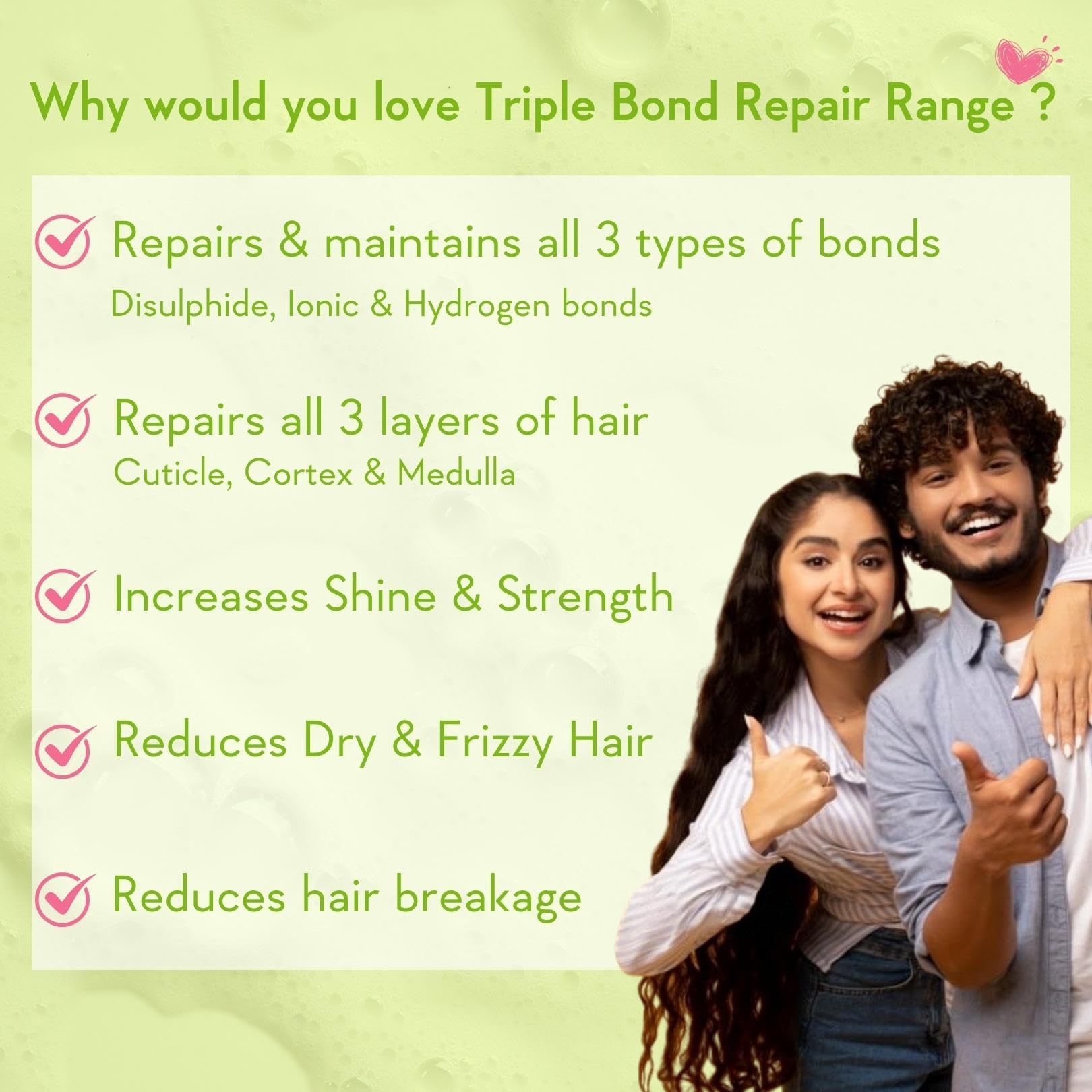 WishCare Triple Bond Repair Shampoo for Dry & Frizzy Hair - 5% AminoPeptide Complex & PCA - Repairs Damaged & Frizzy Hair 250ml – view 4