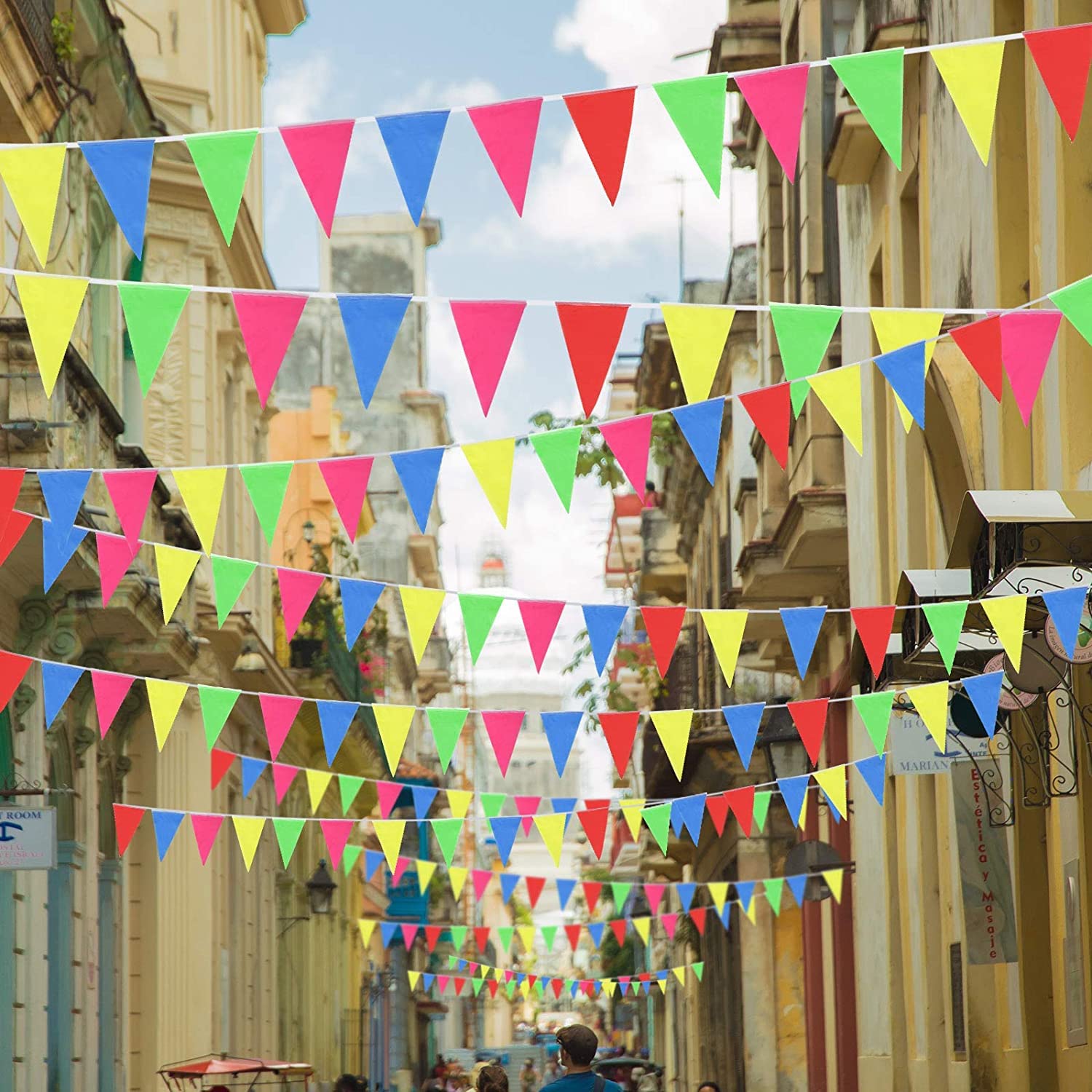 Party Propz Colourful Bunting Flags For Decoration - Set of 1 Pc (2.1 meters) Rainbow Buntings For Decoration – view 3