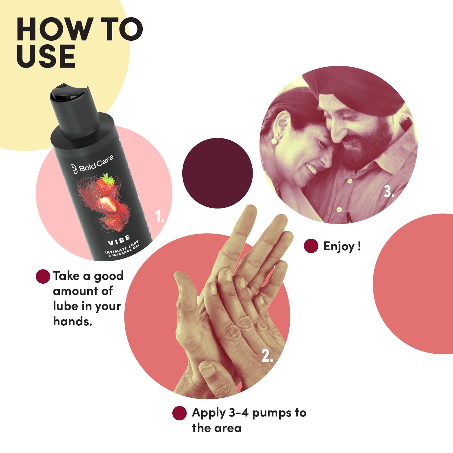Bold Care Vibe Duo pack - Premium Chocolate Flavour + Strawberry Flavour - Natural Personal Lubricant for Men and Women - Premium Strawberry Flavour - Water Based Lube - 200 ml – view 5