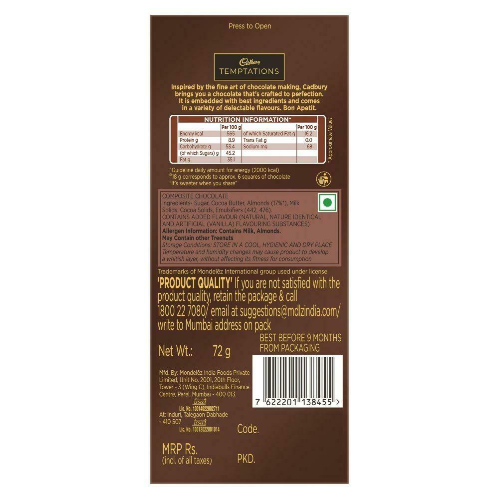 Cadbury Temptations Almond Treat Chocolate 72 G – view 2