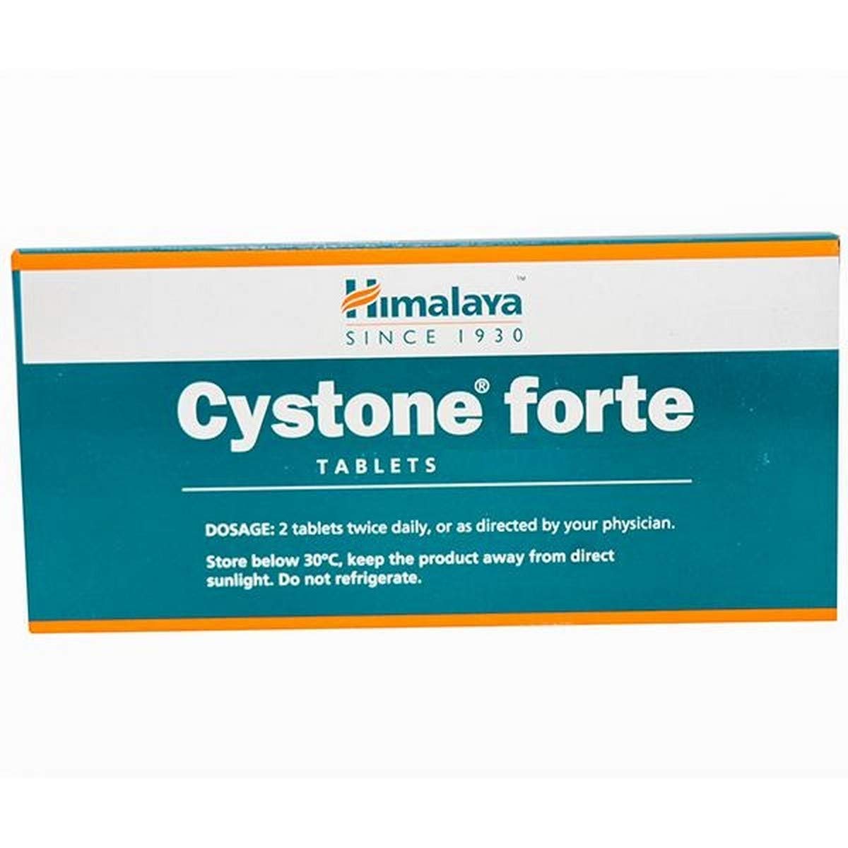 Cystone Forte 30-tablet strip packaging by Himalaya Drug Company