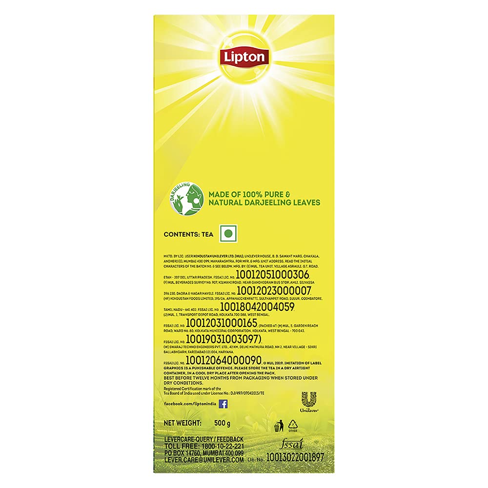 Lipton Darjeeling Long Leaf Loose Tea 500 G Pack, 100% Pure And Authentic Darjeeling Long Leaf Black Tea, 500 Grams – view 2