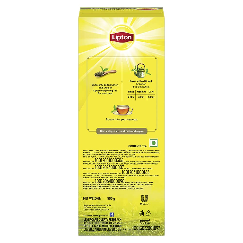 Lipton Darjeeling Long Leaf Loose Tea 500 G Pack, 100% Pure And Authentic Darjeeling Long Leaf Black Tea, 500 Grams – view 5