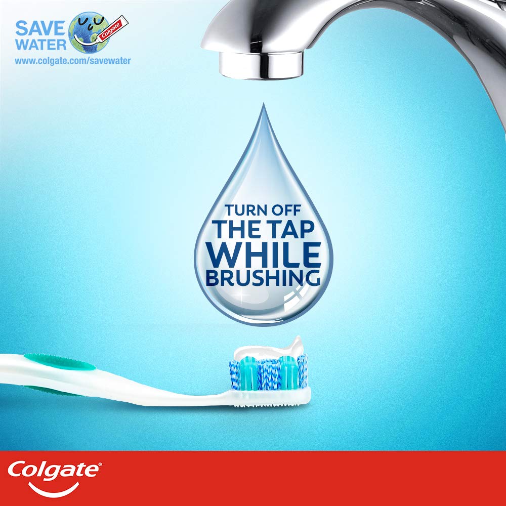Colgate Visible White Teeth Whitening Toothpaste, Protects Enamel, Removes Stains, With Whitening Accelerators, 200g, 100g X 2 (Saver Pack) and Colgate 360 Visible White Toothbrush - 4 Pcs – view 7