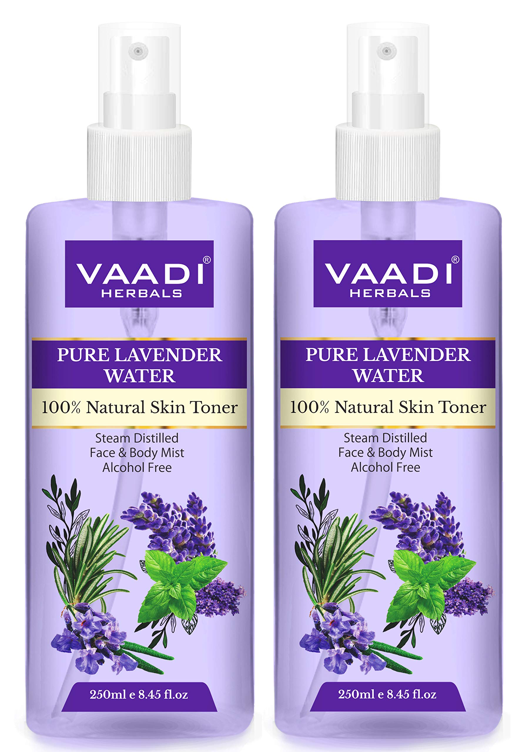 Vaadi Herbals Pvt. Ltd Pack Of 2 Lavender Water -100% Natural & Pure Skin Toner, 250 ml (Pack of 2) – view 2