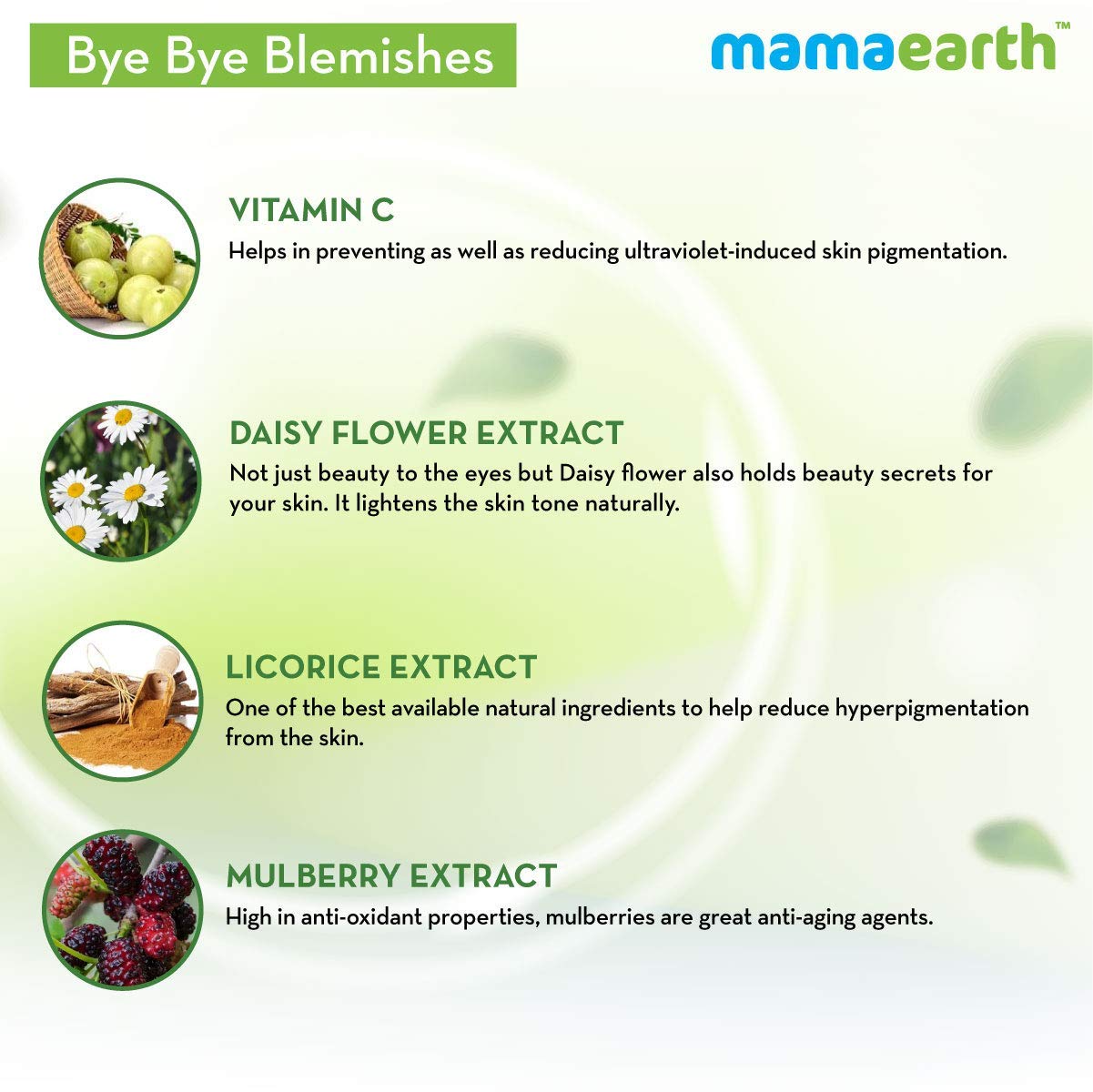 Mamaearth Bye Bye Blemishes Face Cream, For Pigmentation & Blemish Removal, With Mulberry Extract & Vitamin C - 30ml – view 6