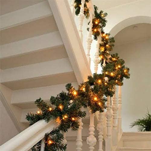 Festive green spiral Christmas garland for home and office decor