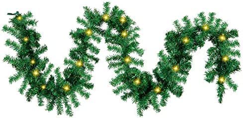 Forty Wings 9 Ft/Feet Green Pine Christmas Tinsel Christmas Garlands Ribbon for New Year Xmas Gifts Ornaments, String Garlands, Home Office Railing Decor – view 2