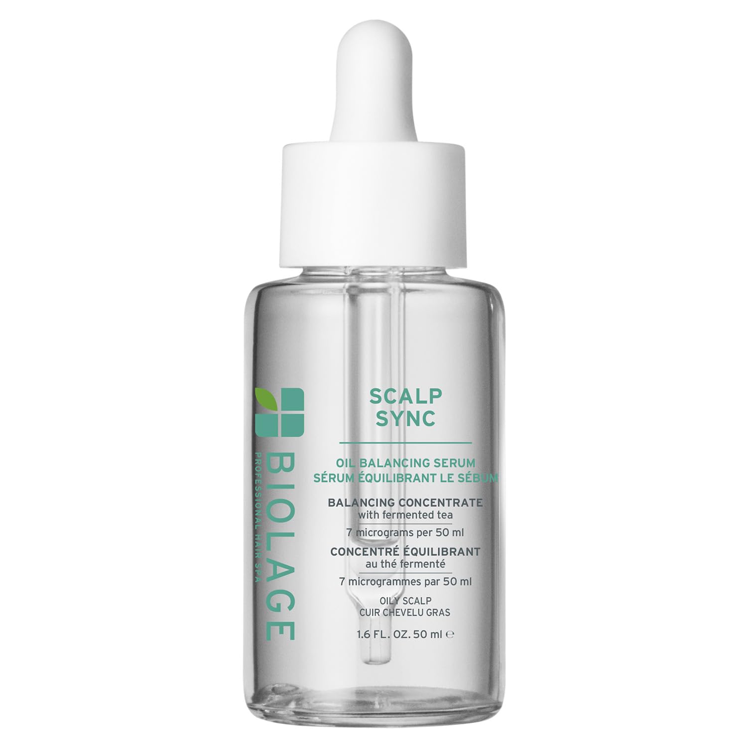 Biolage scalp oil balancing serum bottle with drop applicator