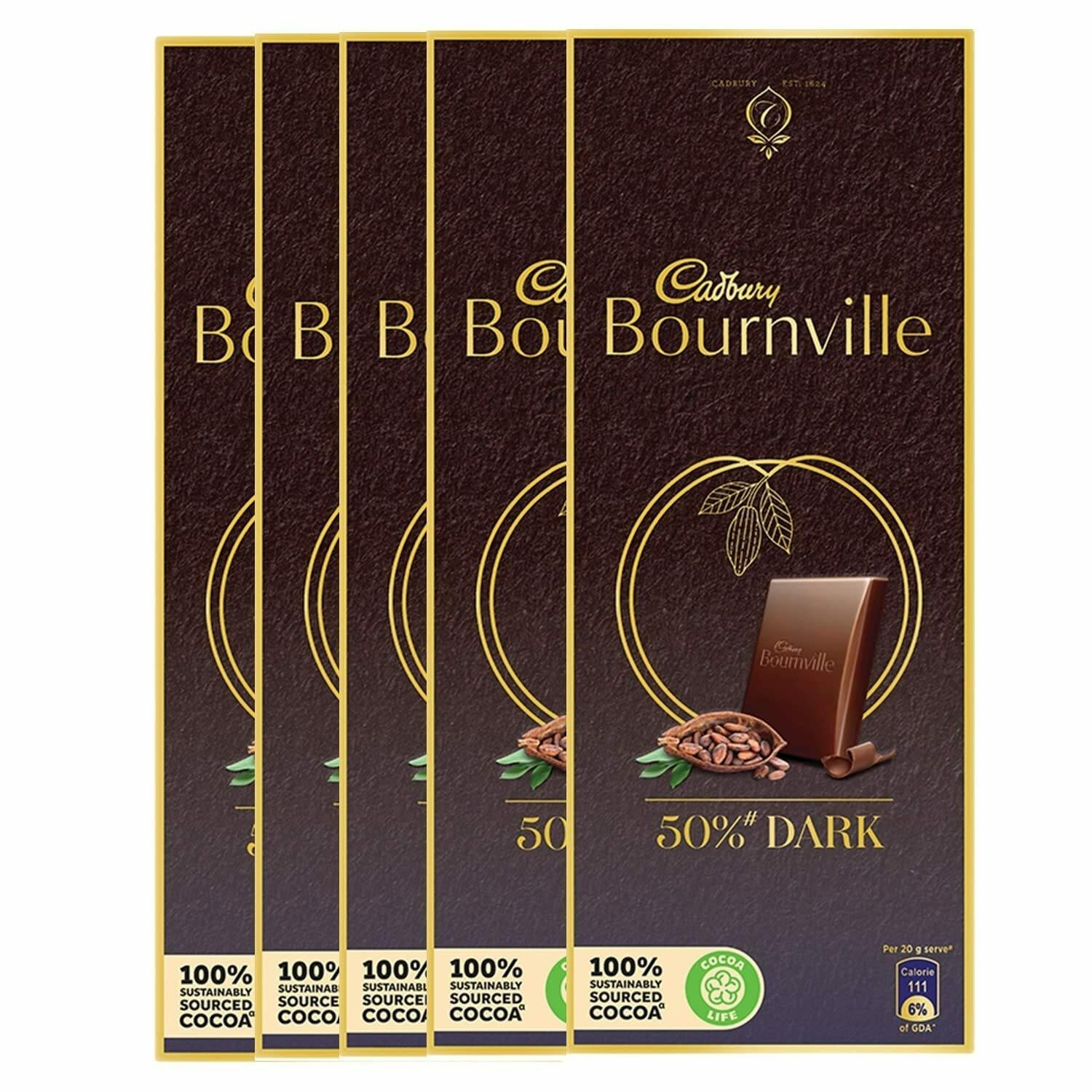 Cadbury dark chocolate bar with rich cocoa in square pack