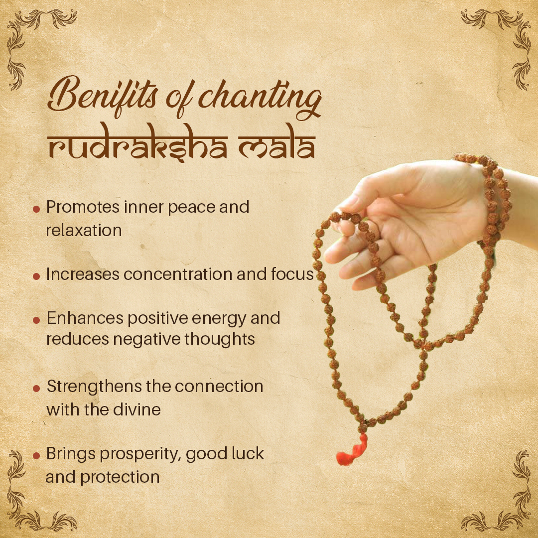 NeuOrigin Sacred Rudraksha Mala - 108 Beads 5 Mukhi Mala - Handmade in India - for Spiritual Awakening and Meditation - Handcrafted in India – view 2