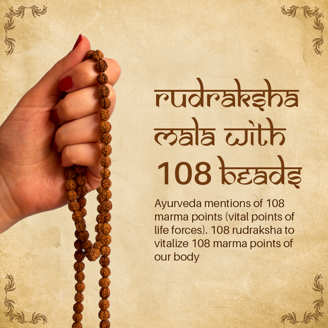 NeuOrigin Sacred Rudraksha Mala - 108 Beads 5 Mukhi Mala - Handmade in India - for Spiritual Awakening and Meditation - Handcrafted in India – view 4
