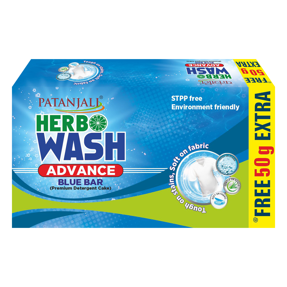 Patanjali Herbo Wash Advance Blue Bar 250 g – view 1
