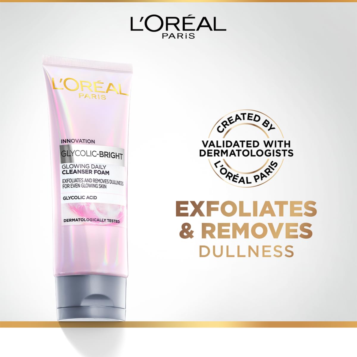 L'Oreal Paris Glycolic Bright Daily Foaming Facial Cleanser, 50ml – view 2