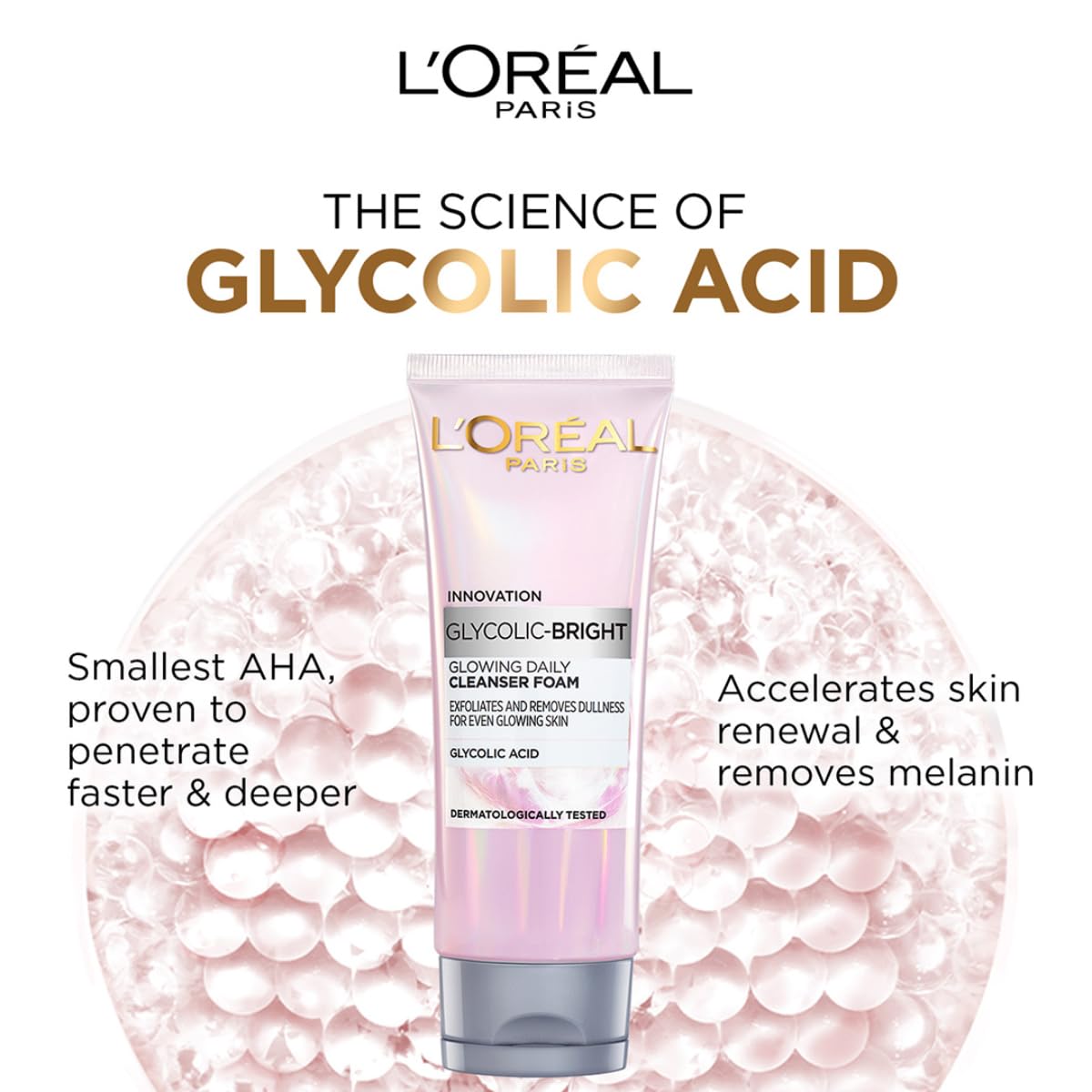 L'Oreal Paris Glycolic Bright Daily Foaming Facial Cleanser, 50ml – view 3